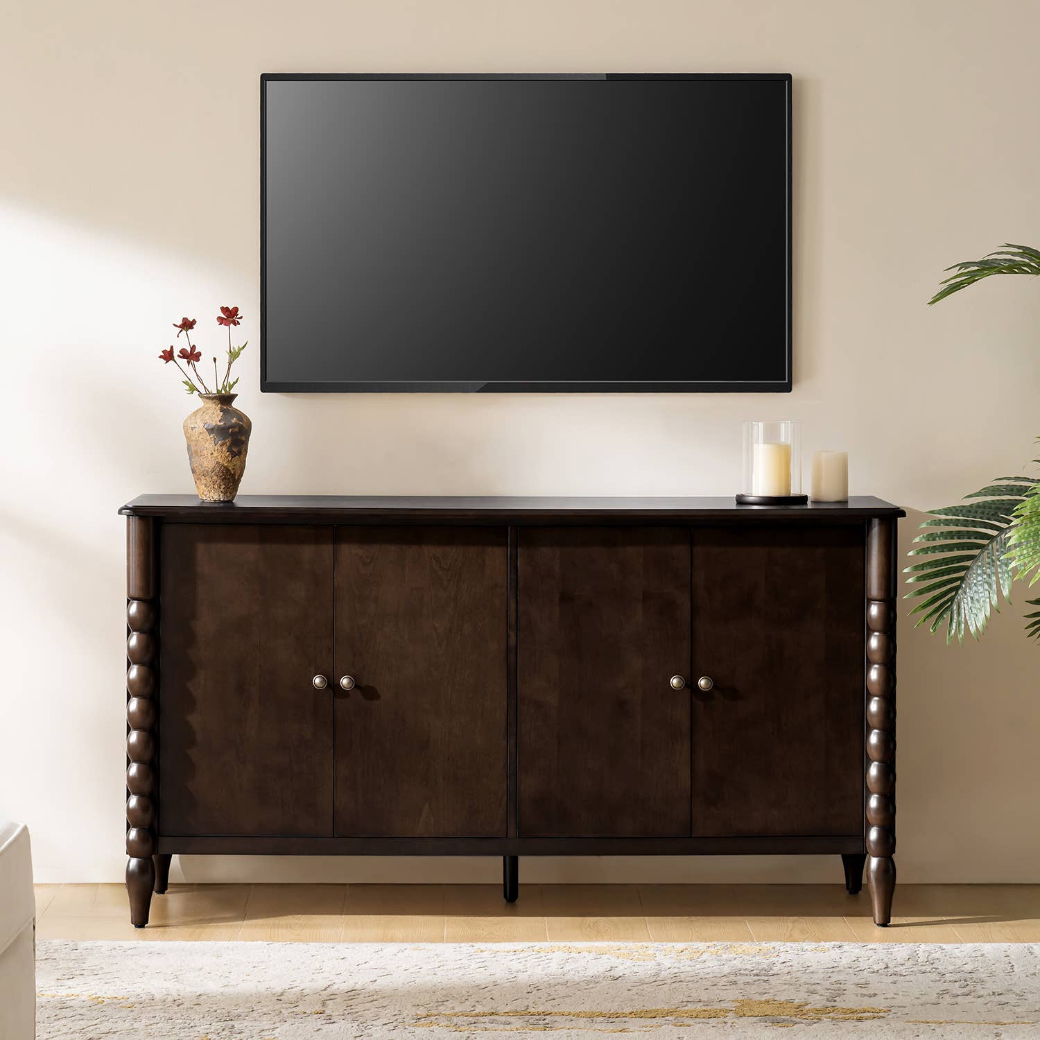 Alex 4-Door Sideboard: Teak
