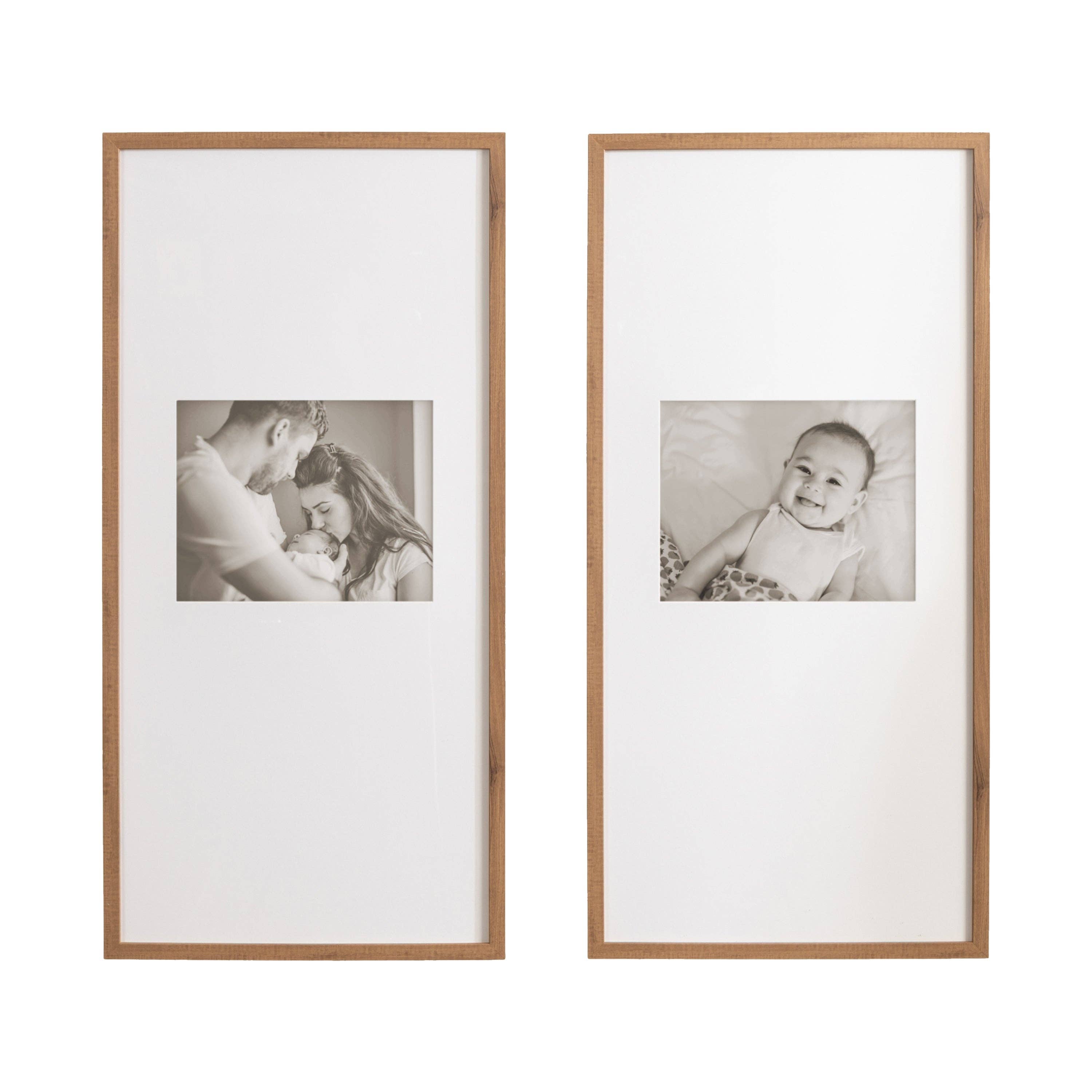 Gallery Photo Frame Set: Natural / 14x30 matted to 8x10