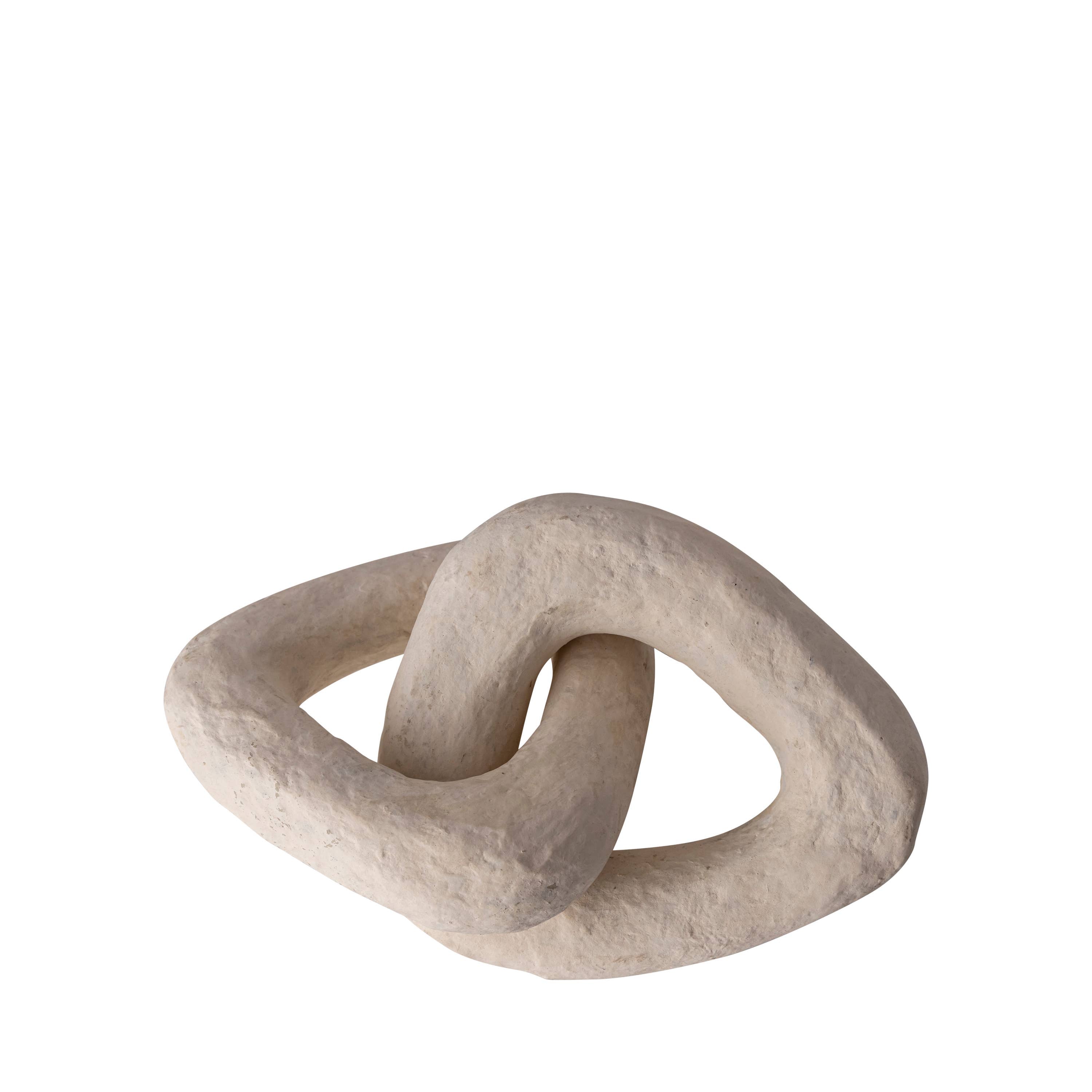 Paper Mache Chain Dia 6" & H 3": Off-white