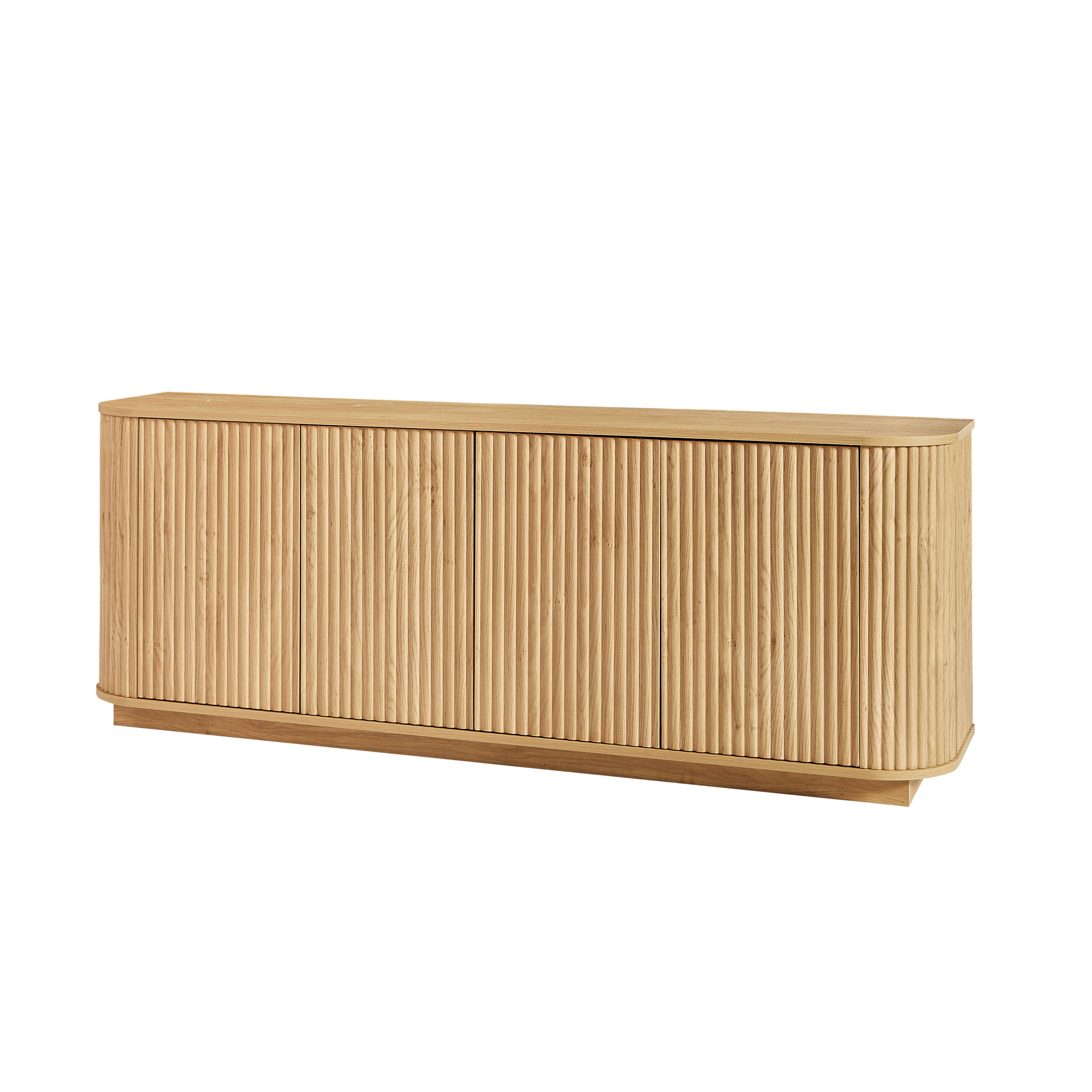 Fall Walnut Sideboard Cabinet with Adjustable Shelves: Natural
