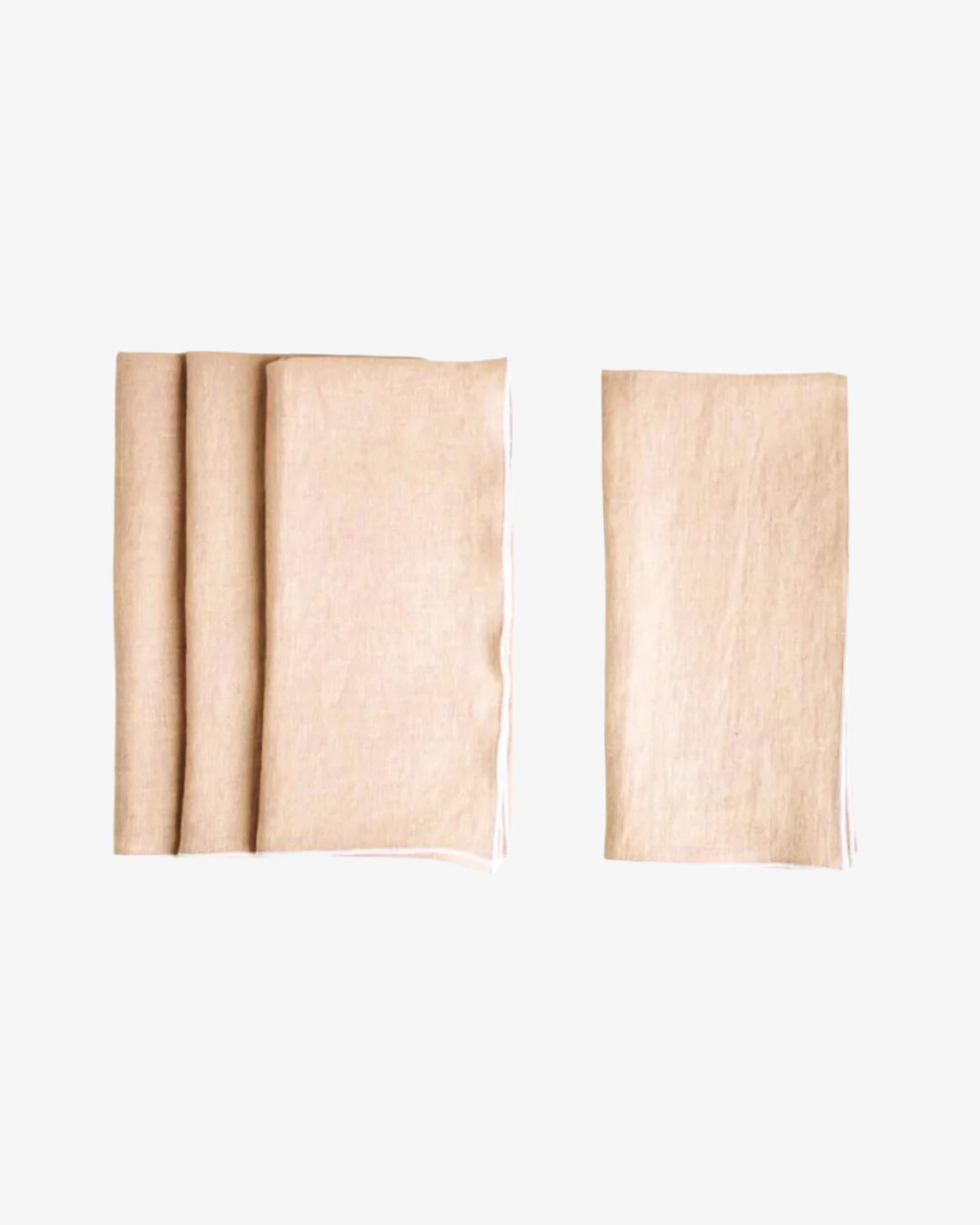 ""Stone Washed Linen Napkins  Cathedral + Black Trim
