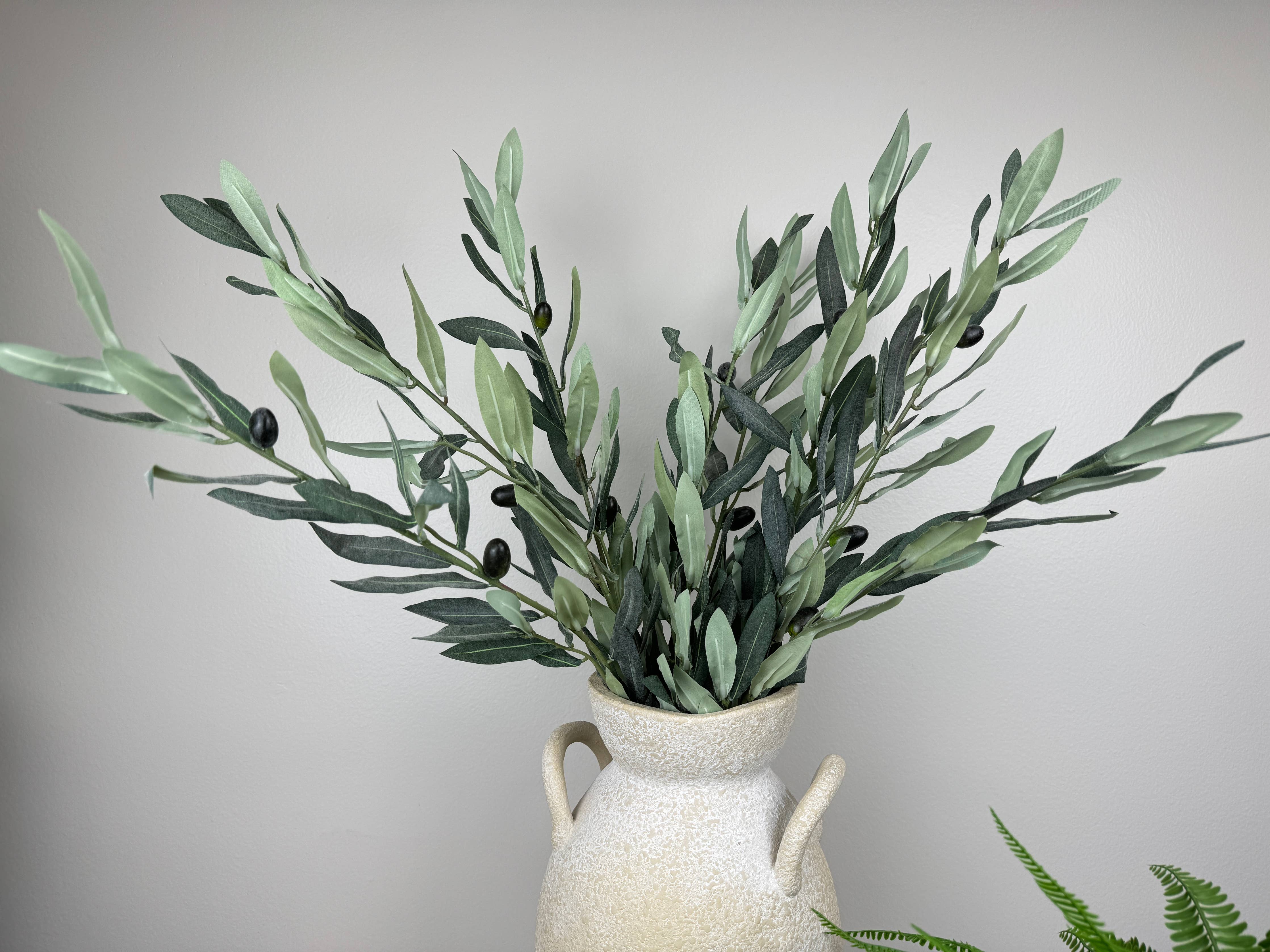 Premium Quality Olive Branch Leaf Fruit Spray-Frosty Green: 39"-87Leaves