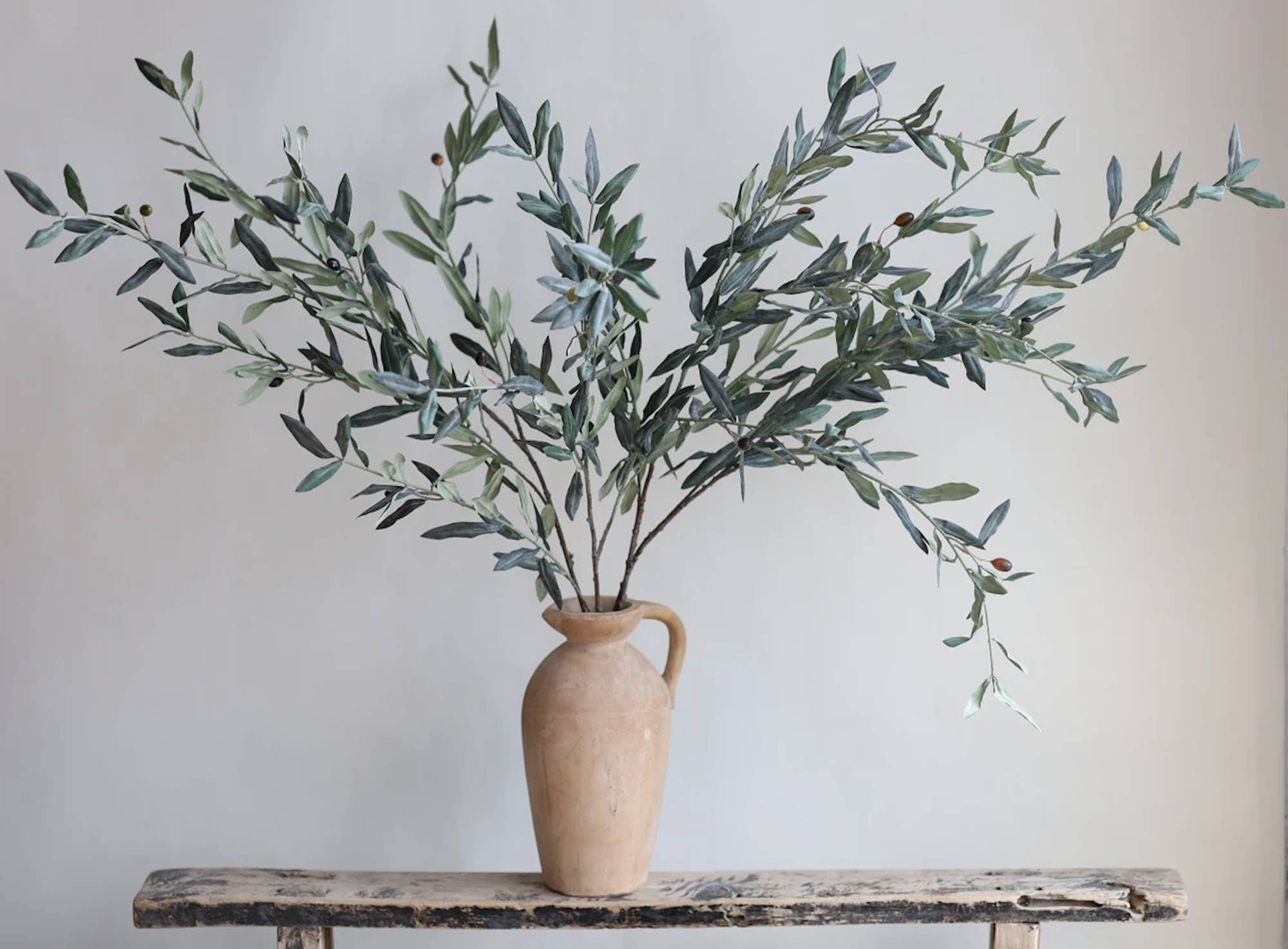Premium Quality Olive Branch Leaf Fruit Spray-Frosty Green: 39"-87Leaves