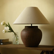 Verstroodt Large Textured Ancient Ceramic Wabi-SabiTable Lamp
