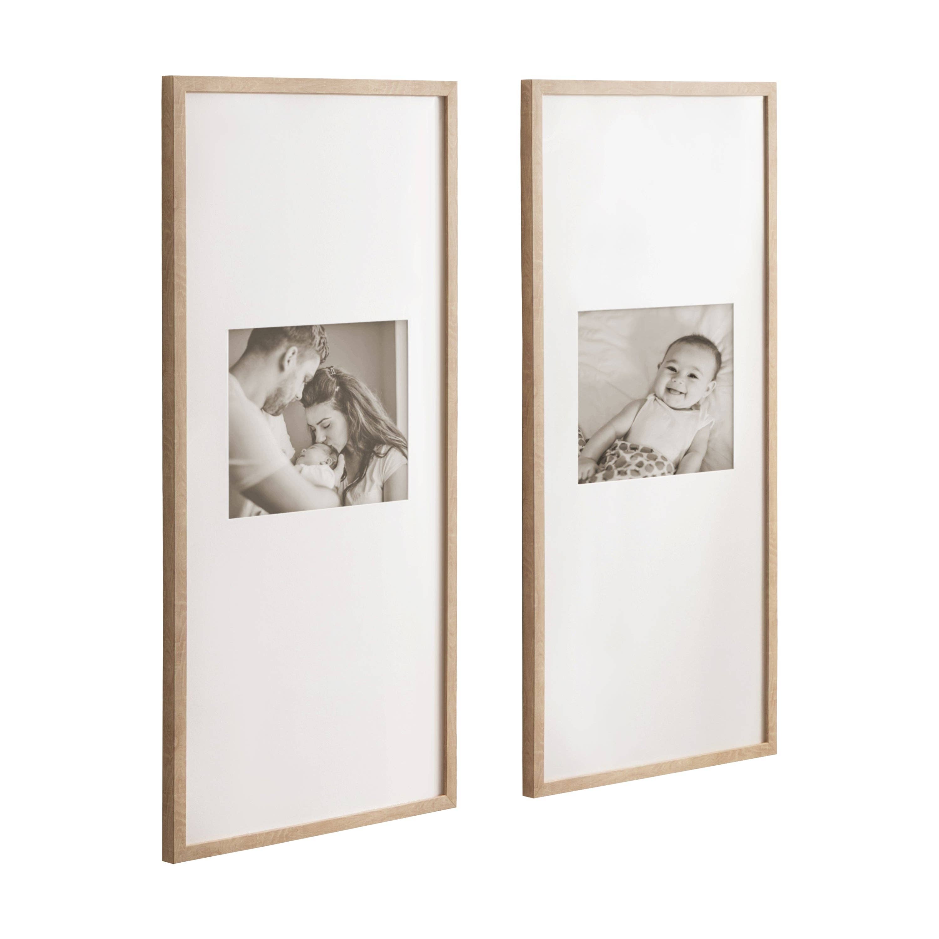 Gallery Photo Frame Set: Natural / 14x30 matted to 8x10