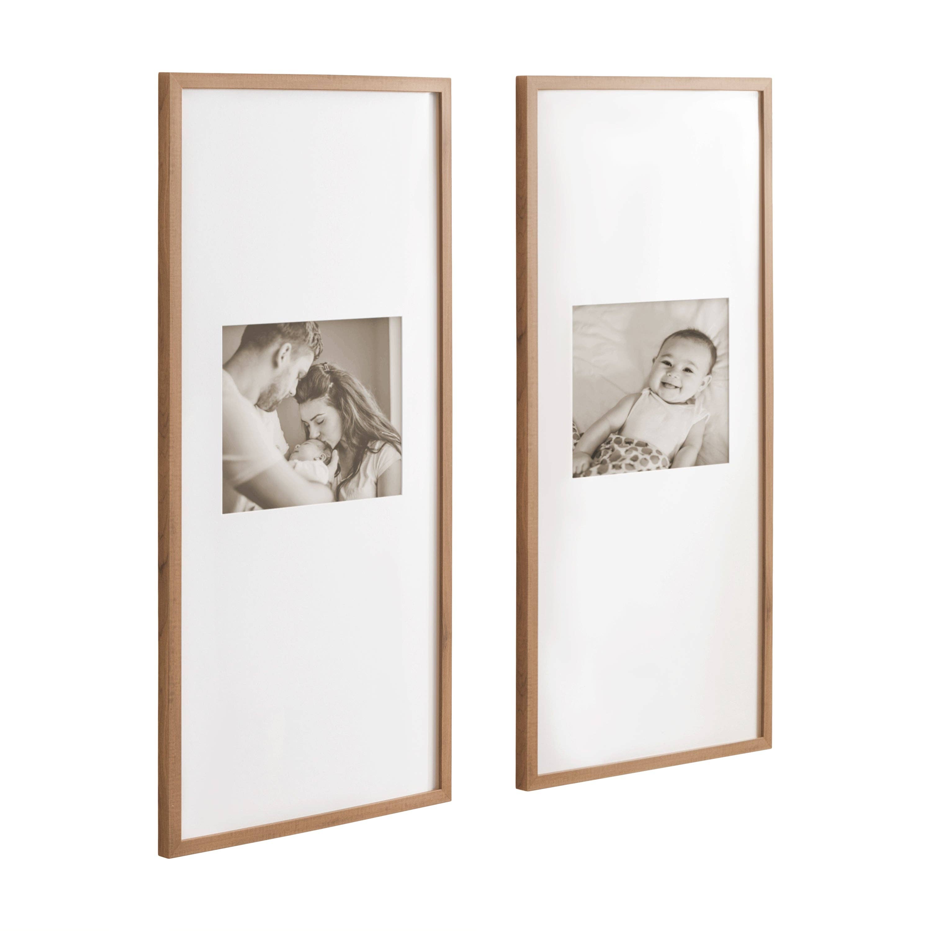 Gallery Photo Frame Set: Natural / 14x30 matted to 8x10
