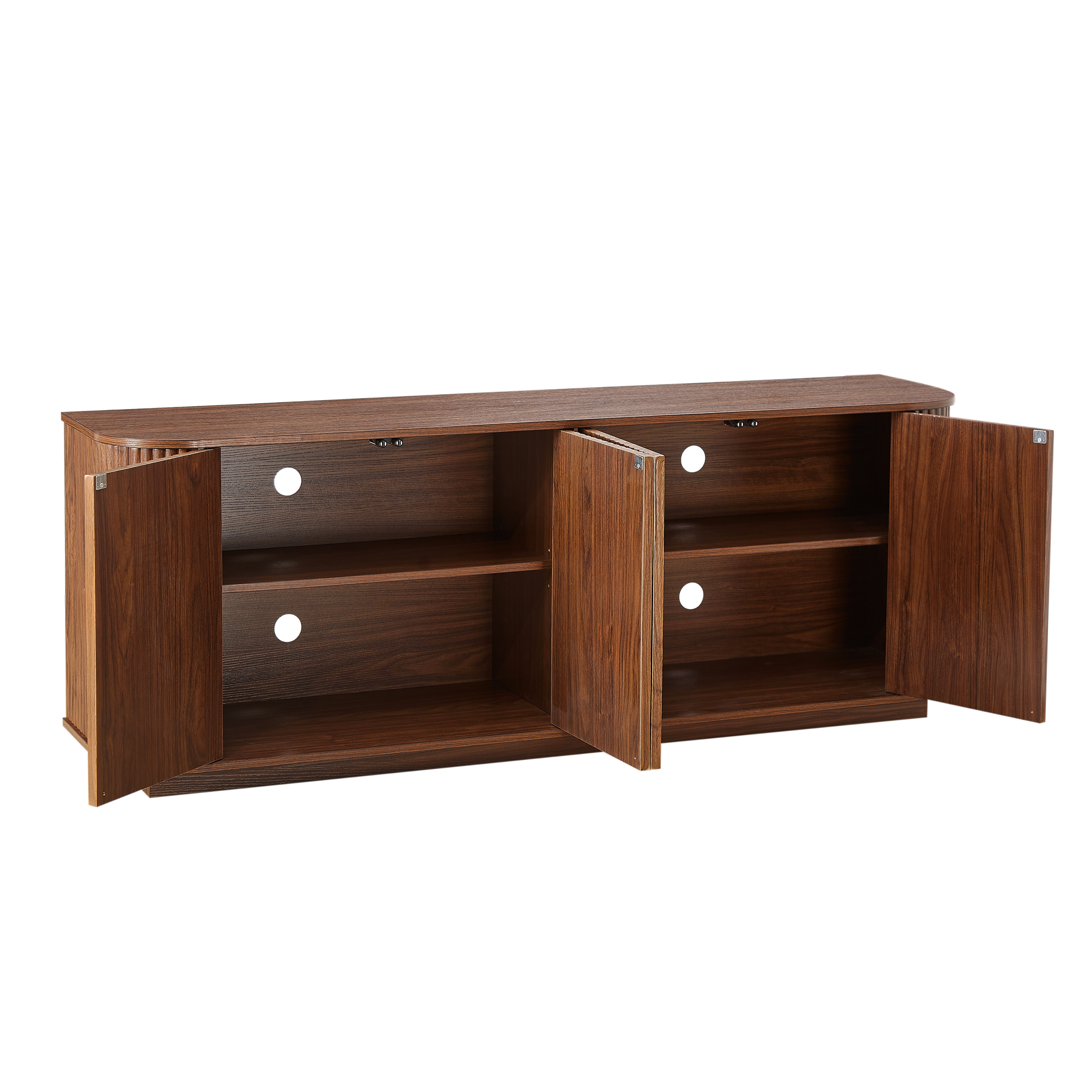 Fall Walnut Sideboard Cabinet with Adjustable Shelves: Natural