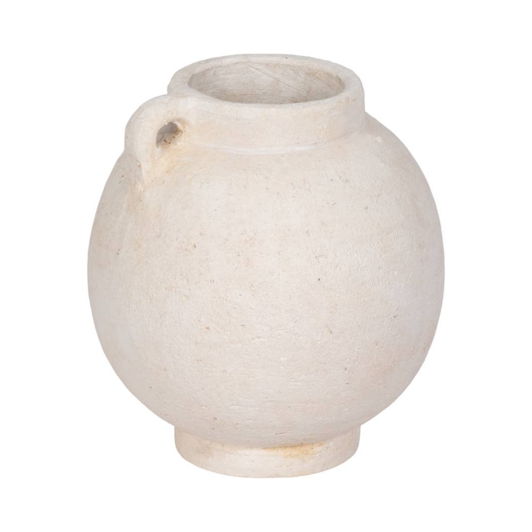 Brianna Bulbous Handle Jug - White, 7 in.