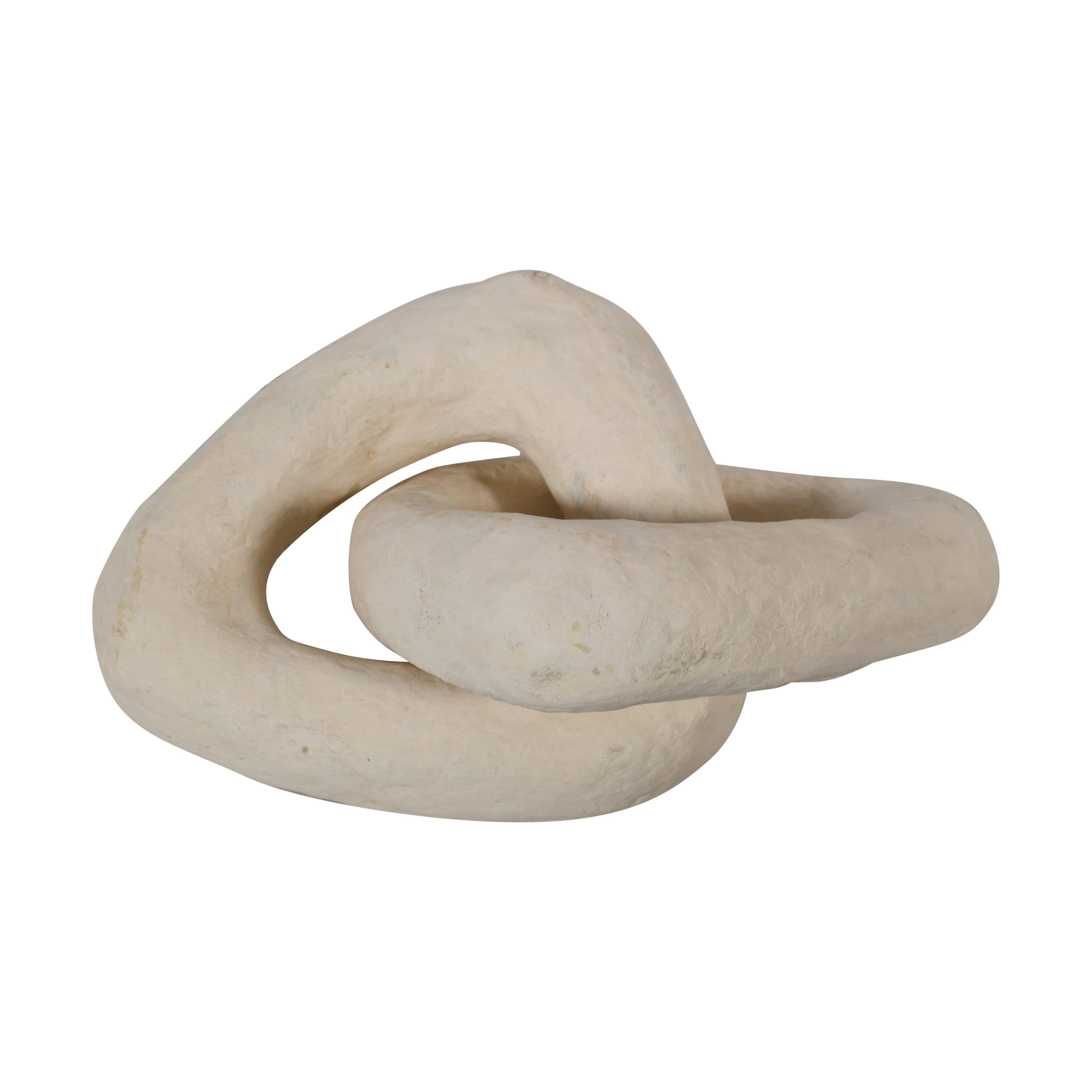 Paper Mache Chain Dia 6" & H 3": Off-white