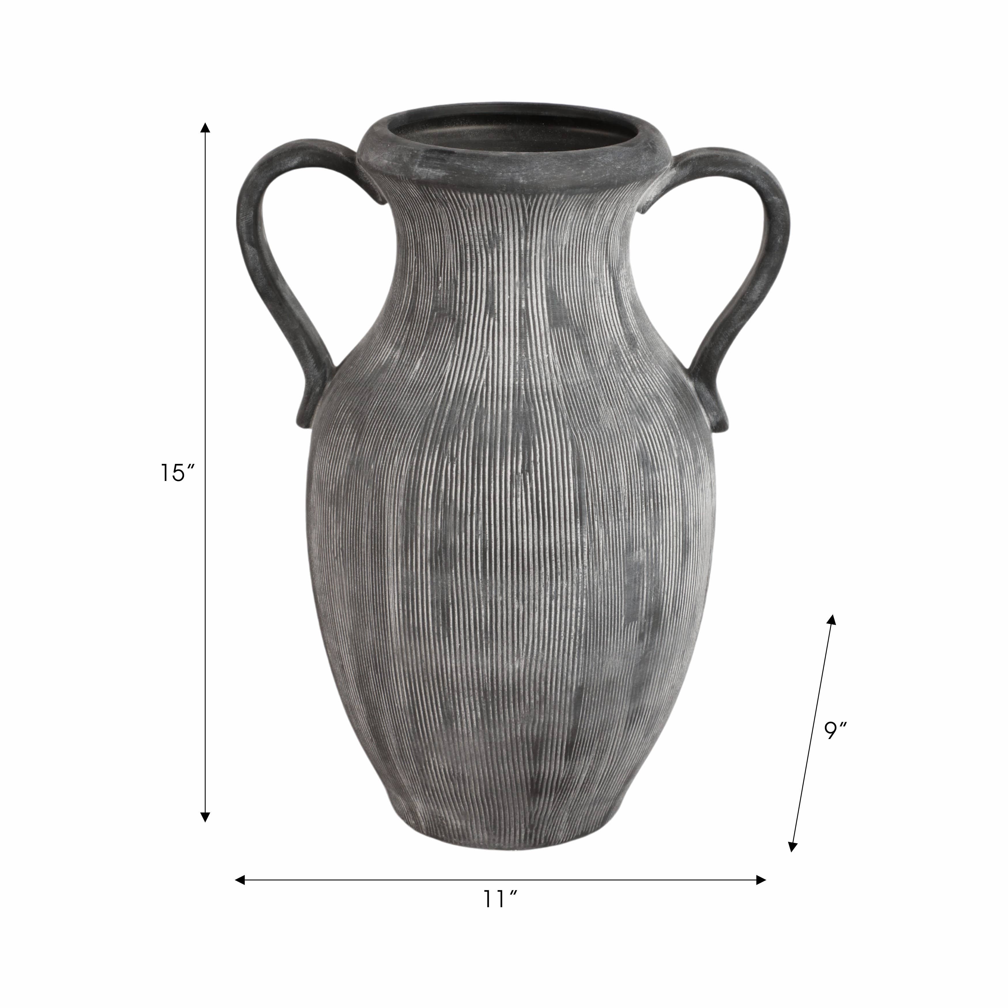 Dolomite Amphora Weathered Vase, 15"