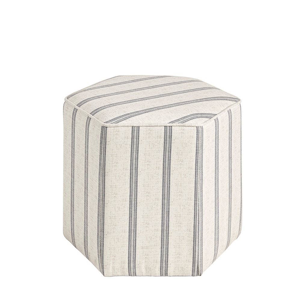 Hexagonal Striped Round Ottoman