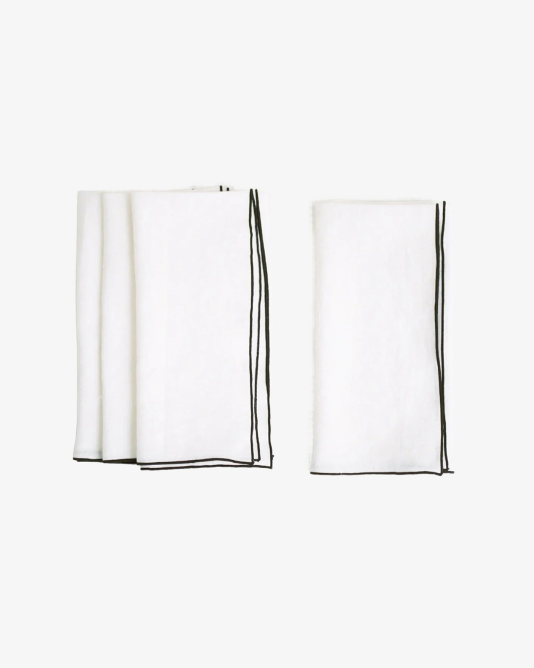 ""Stone Washed Linen Napkins  Cathedral + Black Trim