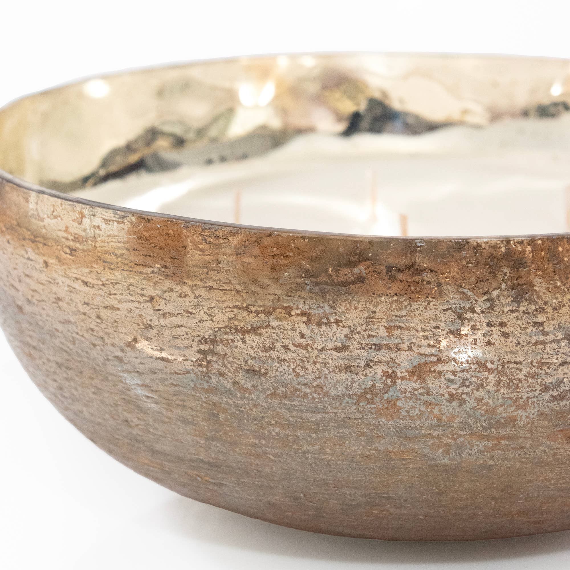 Gold Mercury Glass Bowl Large Fragrance Candle