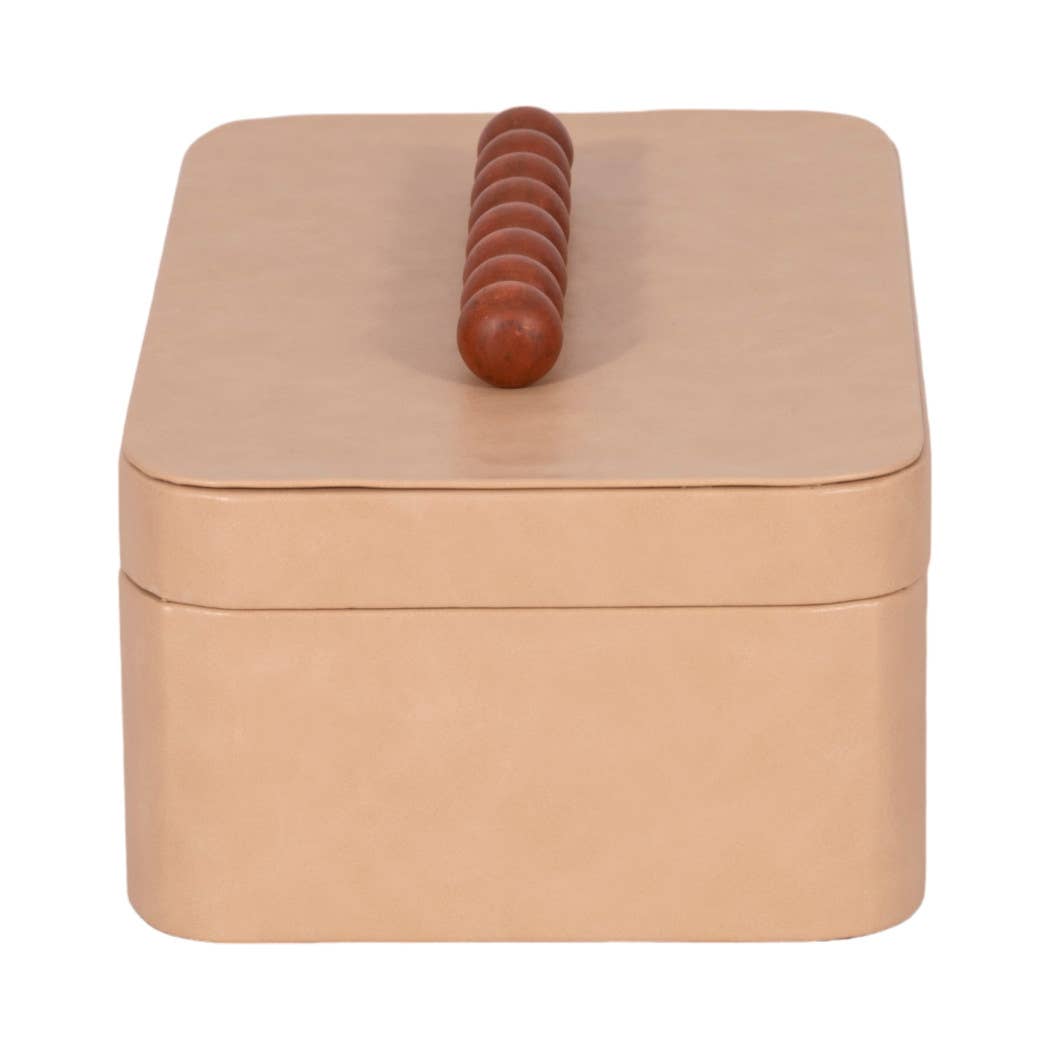 Greta Faux Leather Bead Handle Box, 11 in.