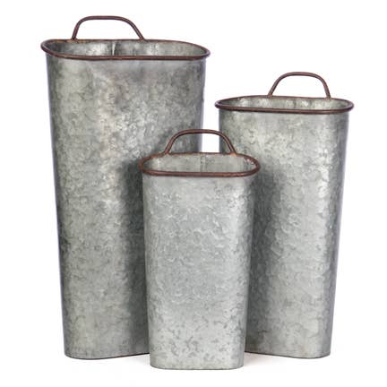 Rectangular Metal Wall Vase, Set of 3