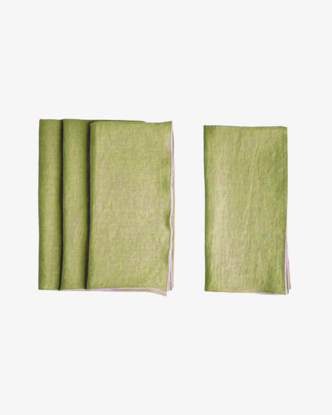 ""Stone Washed Linen Napkins  Cathedral + Black Trim