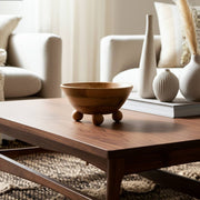 Mango Wood Bowl with Rounded Feet, 12"
