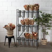 Knock Down Floral Metal Display with Buckets