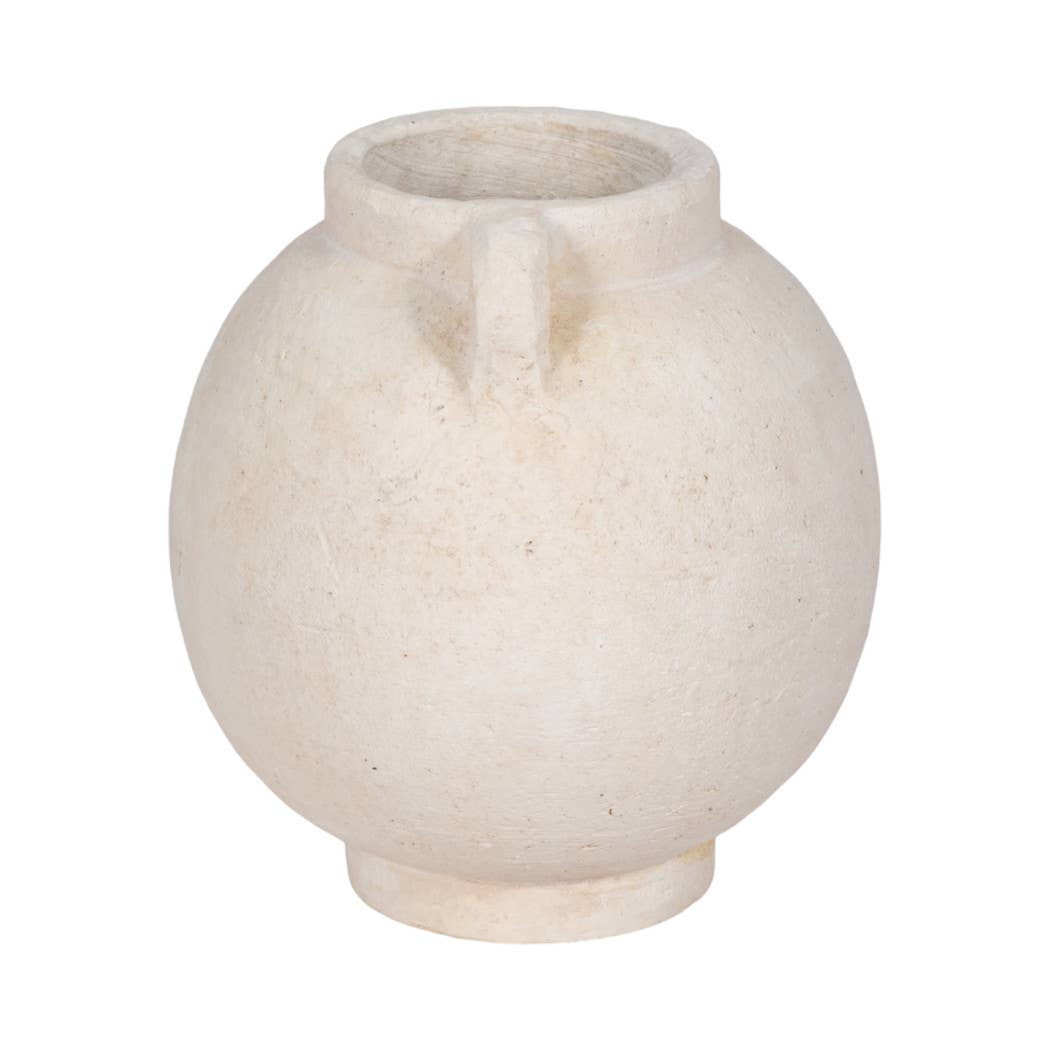 Brianna Bulbous Handle Jug - White, 7 in.