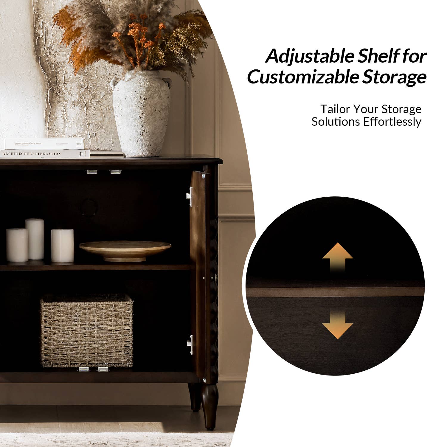 Alex 4-Door Sideboard: Teak