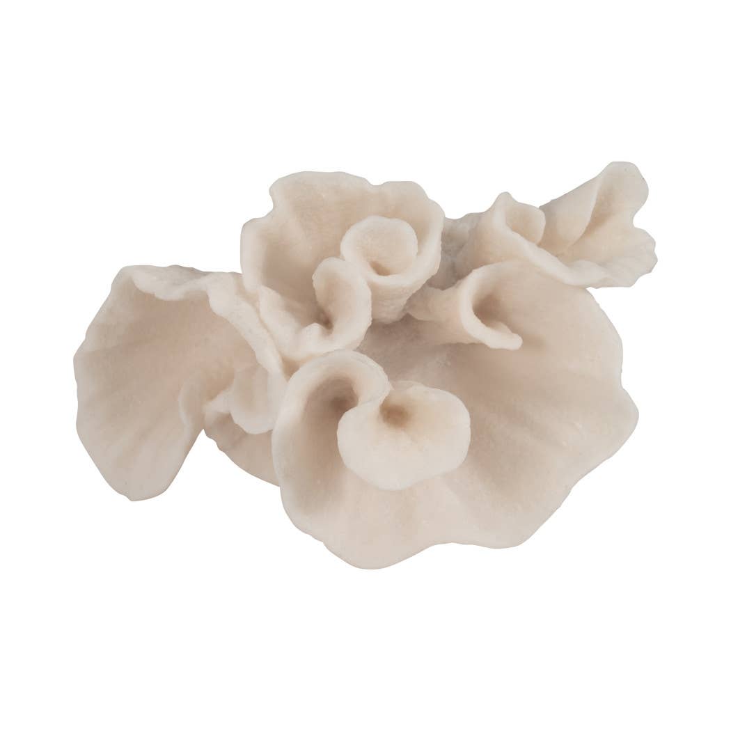 Ivory Resin Coastal Coral Figurine, 8"
