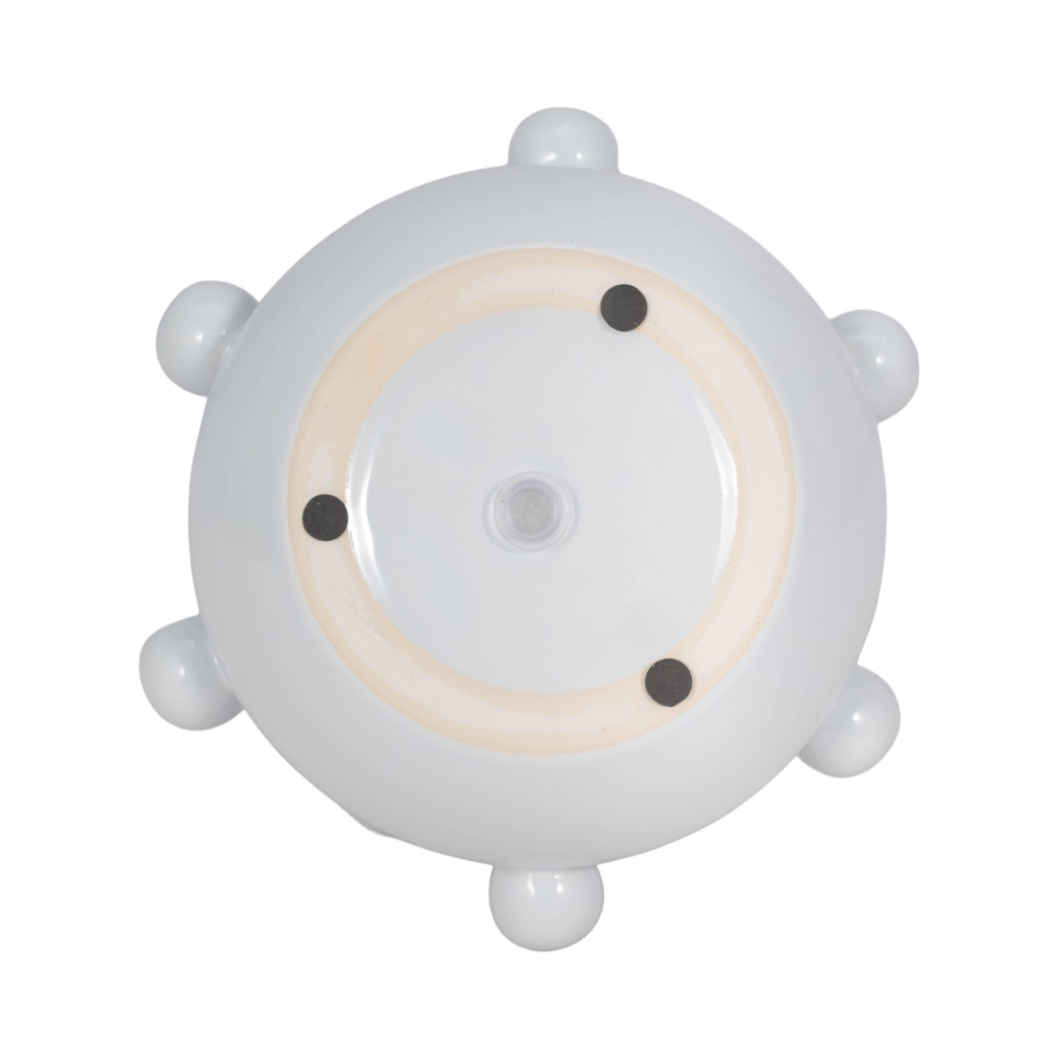 White Ceramic Tapered Bubble Planter, 8"