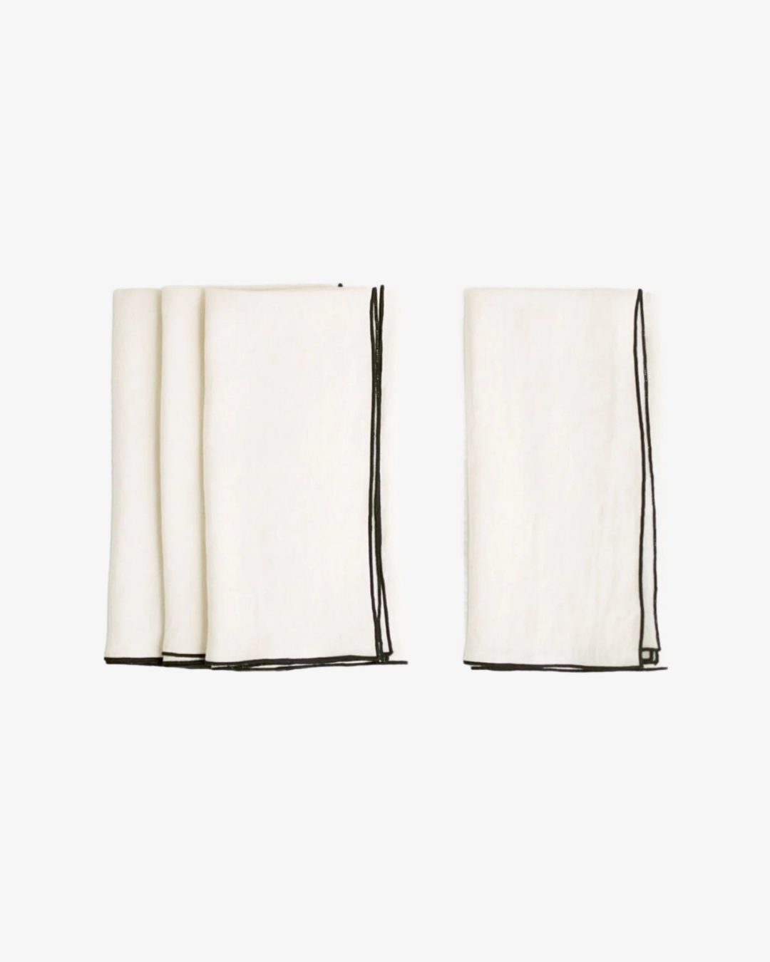 ""Stone Washed Linen Napkins  Cathedral + Black Trim