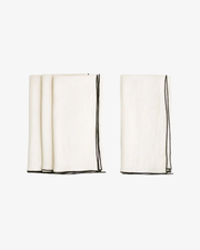 ""Stone Washed Linen Napkins  Cathedral + Black Trim