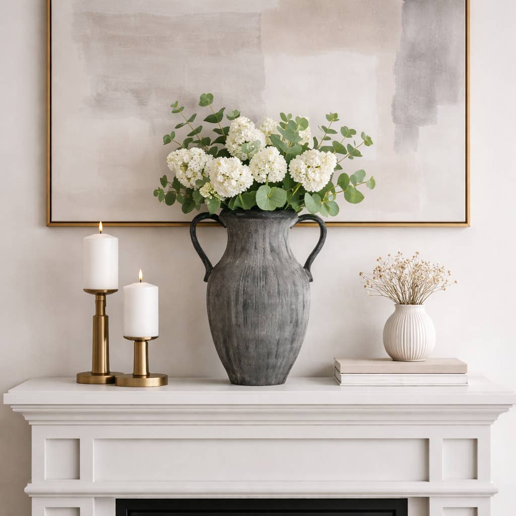Dolomite Amphora Weathered Vase, 15"