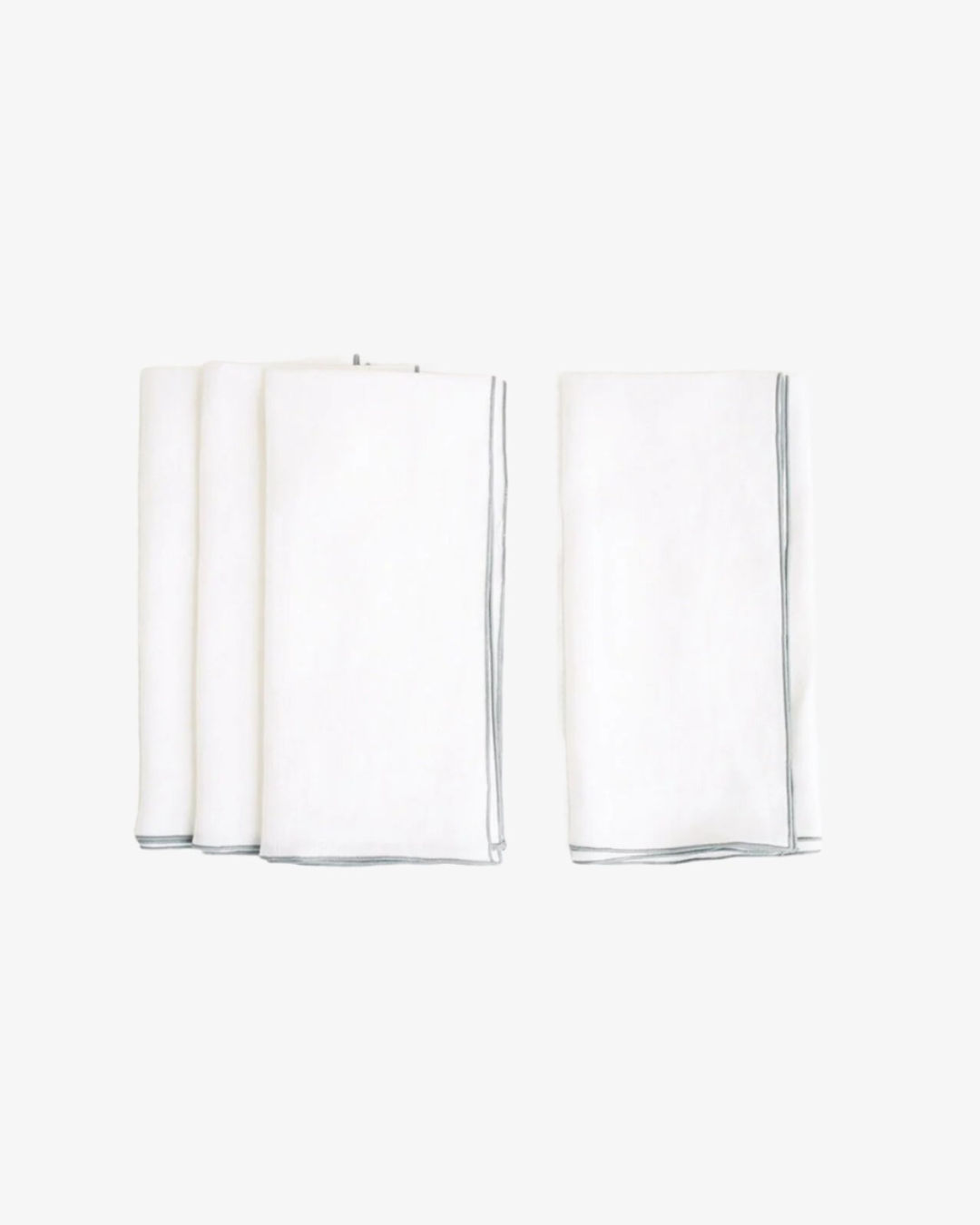""Stone Washed Linen Napkins  Cathedral + Black Trim
