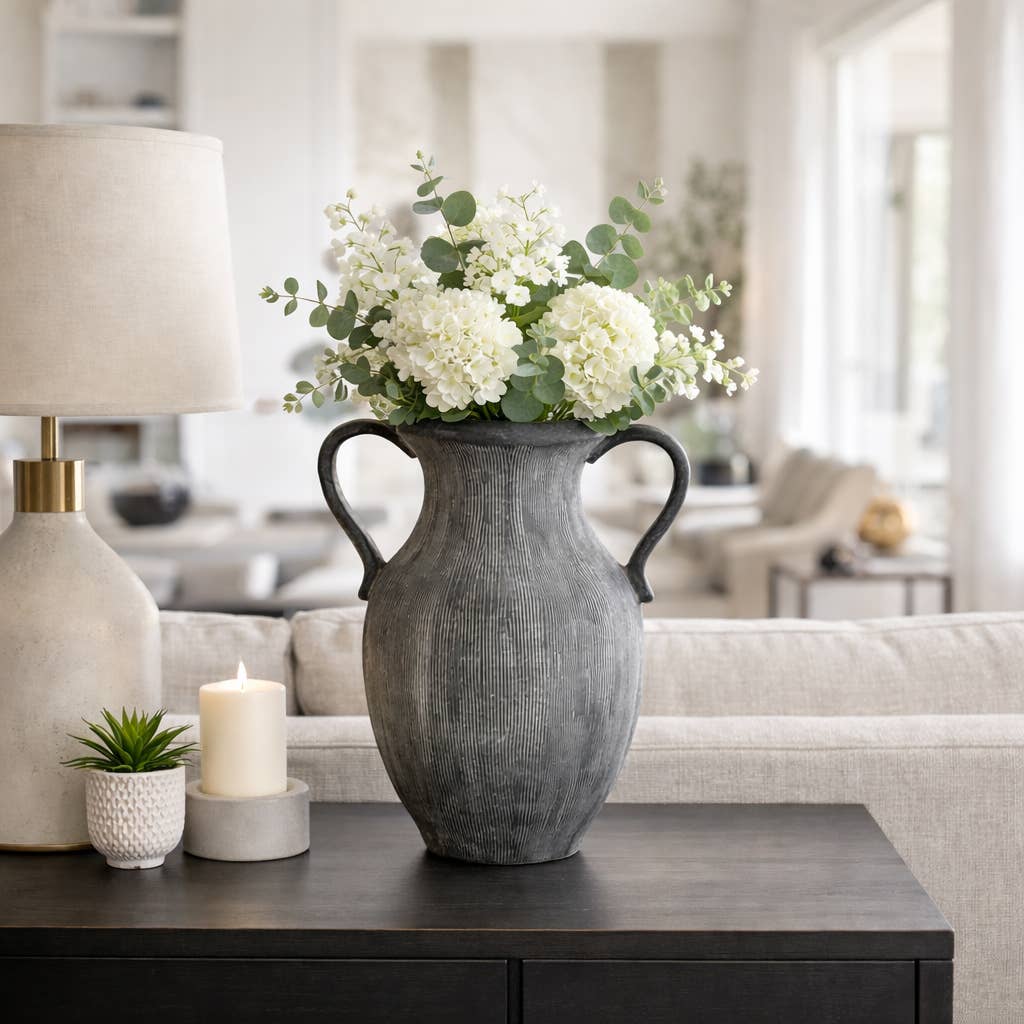 Dolomite Amphora Weathered Vase, 15"