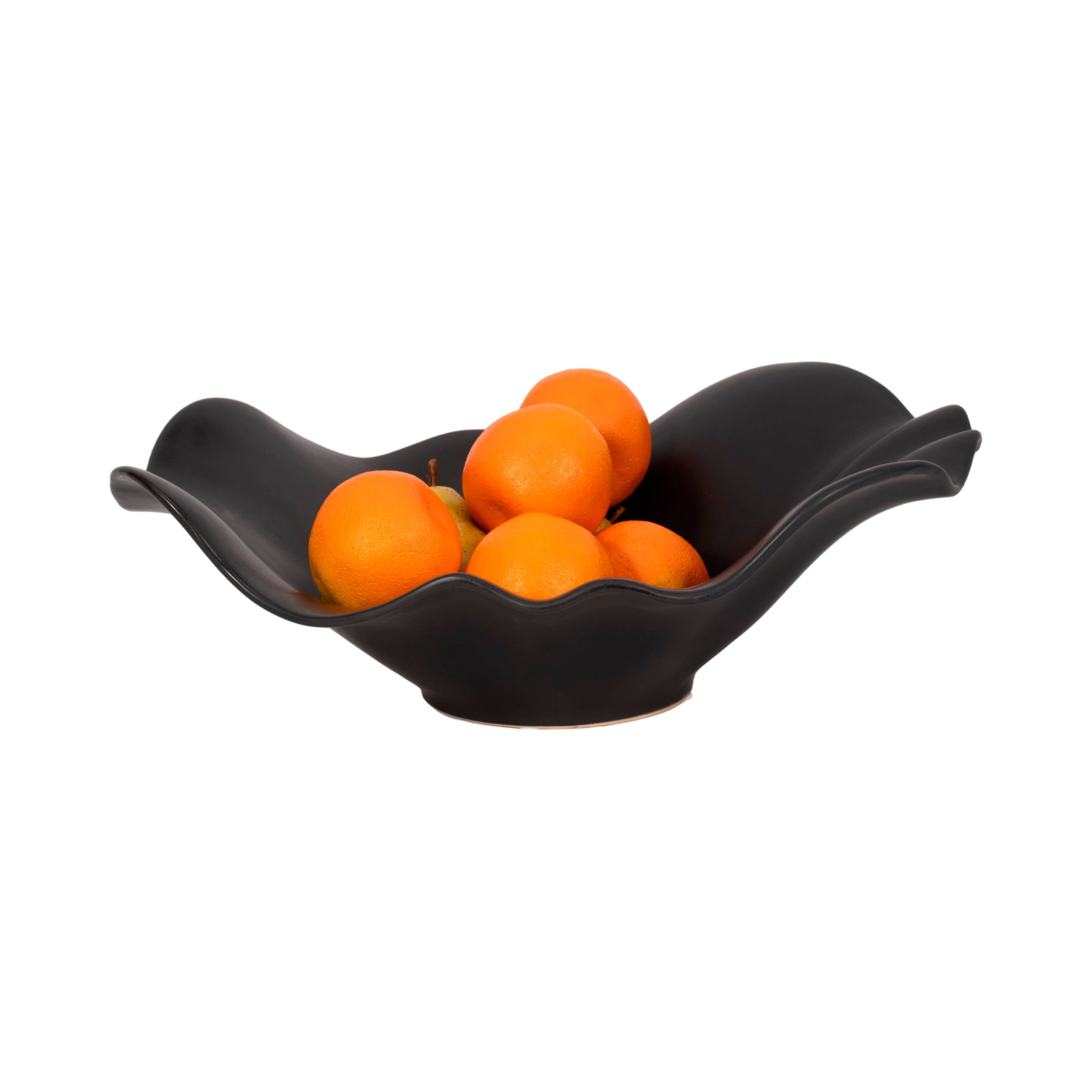 Katelyn Black Ruffled Edge Bowl, 18 in.