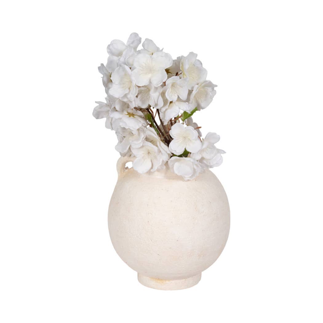 Brianna Bulbous Handle Jug - White, 7 in.