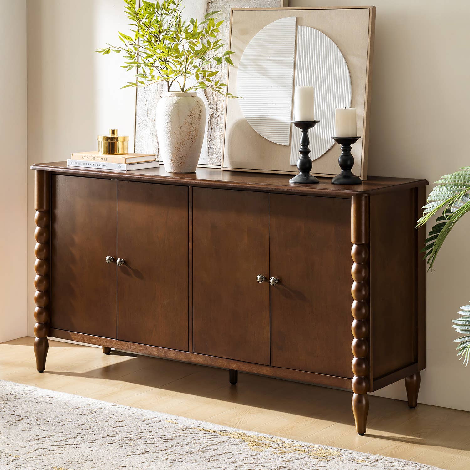 Alex 4-Door Sideboard: Teak