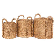 Round Hyacinth Storage Bins, Set of 3