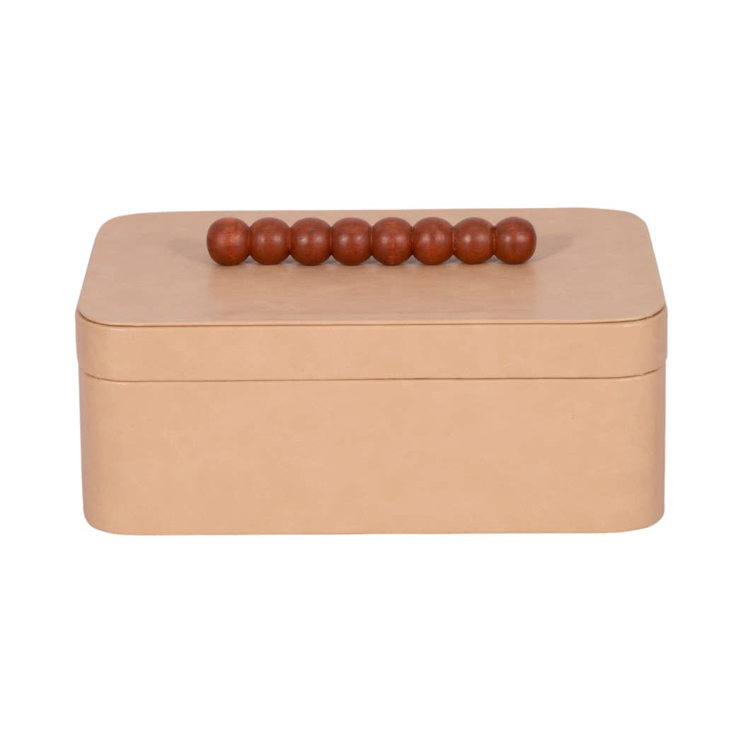 Greta Faux Leather Bead Handle Box, 11 in.