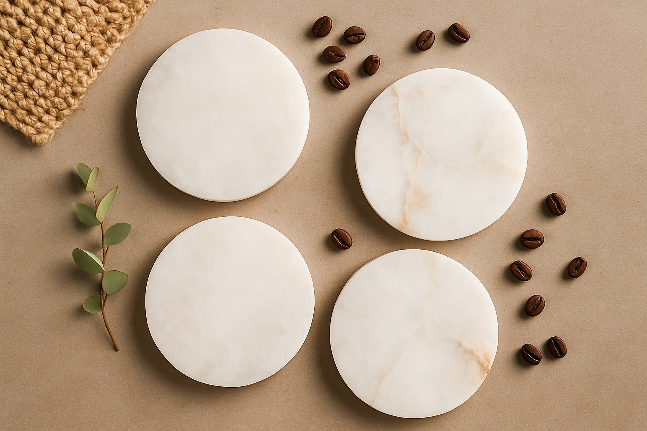 Alabaster Coasters, Set of 4
