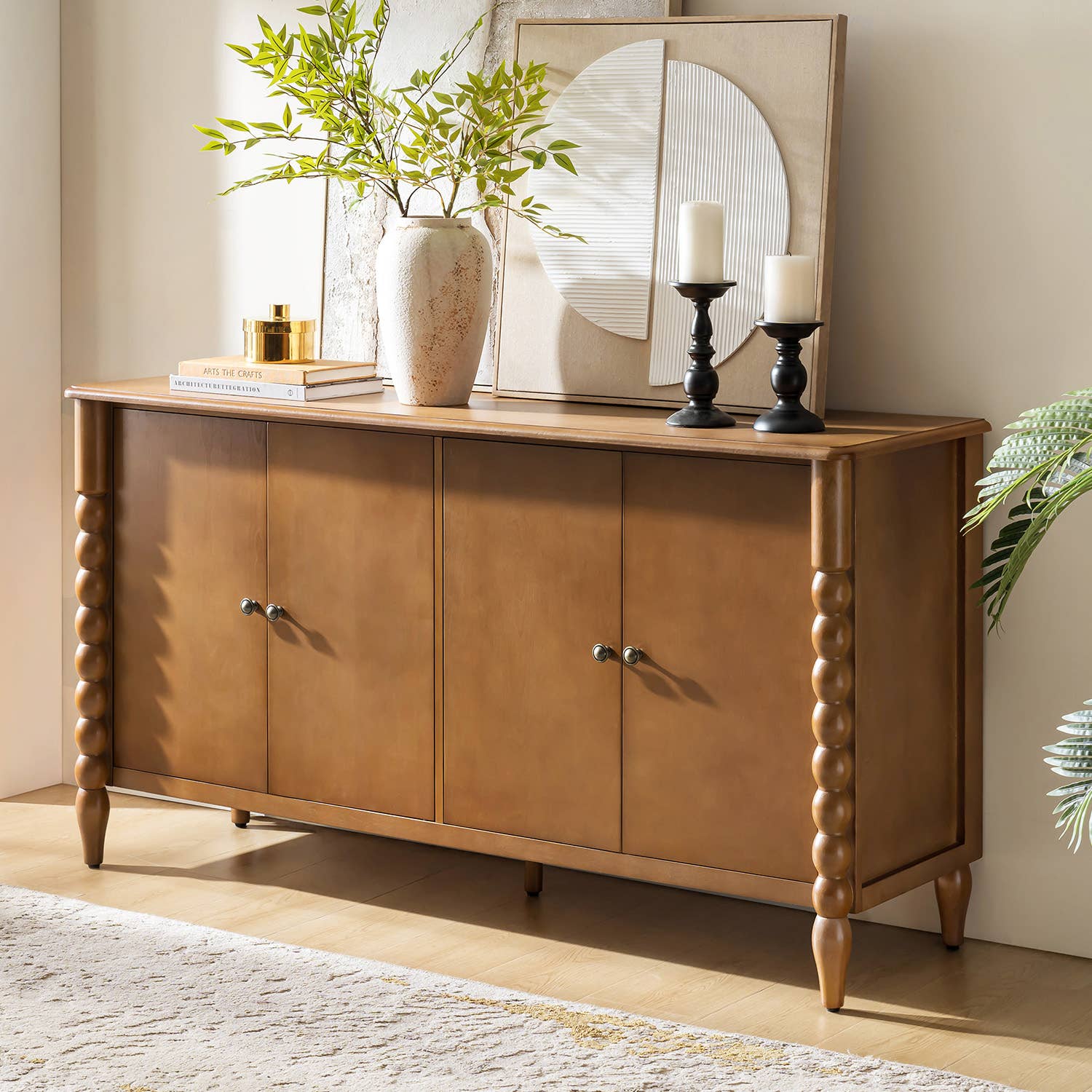 Alex 4-Door Sideboard: Teak