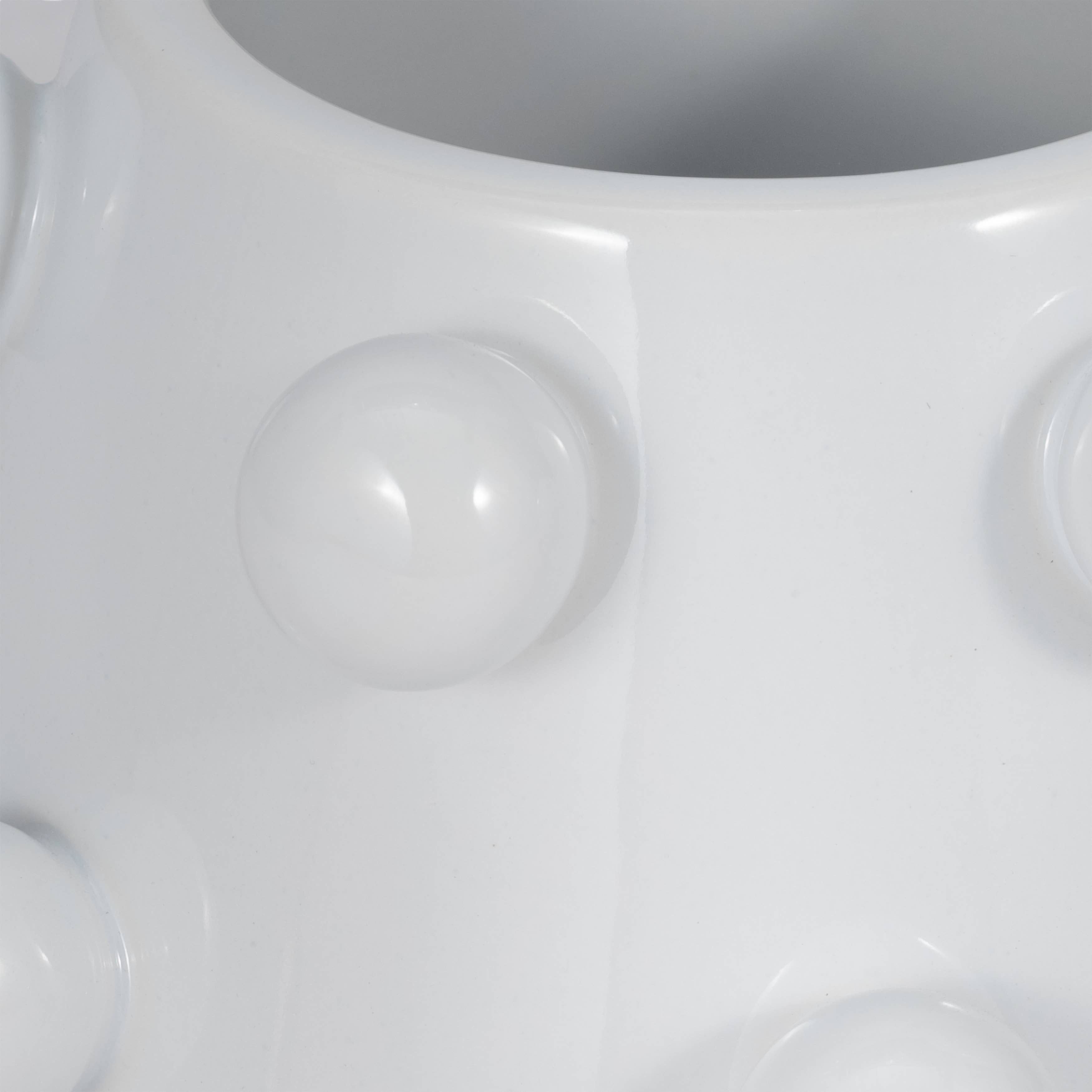 White Ceramic Tapered Bubble Planter, 8"