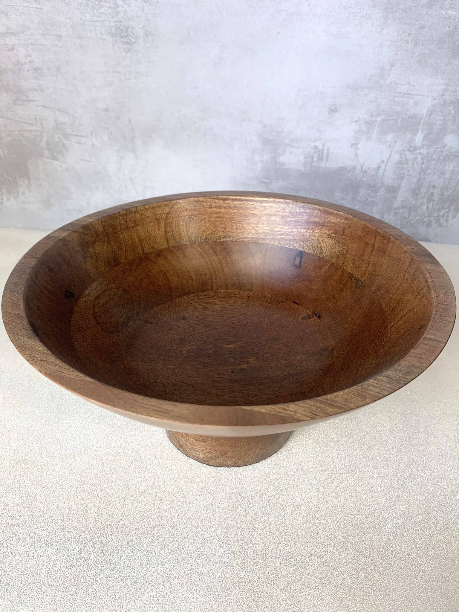 Large Mango Wood Footed Bowl