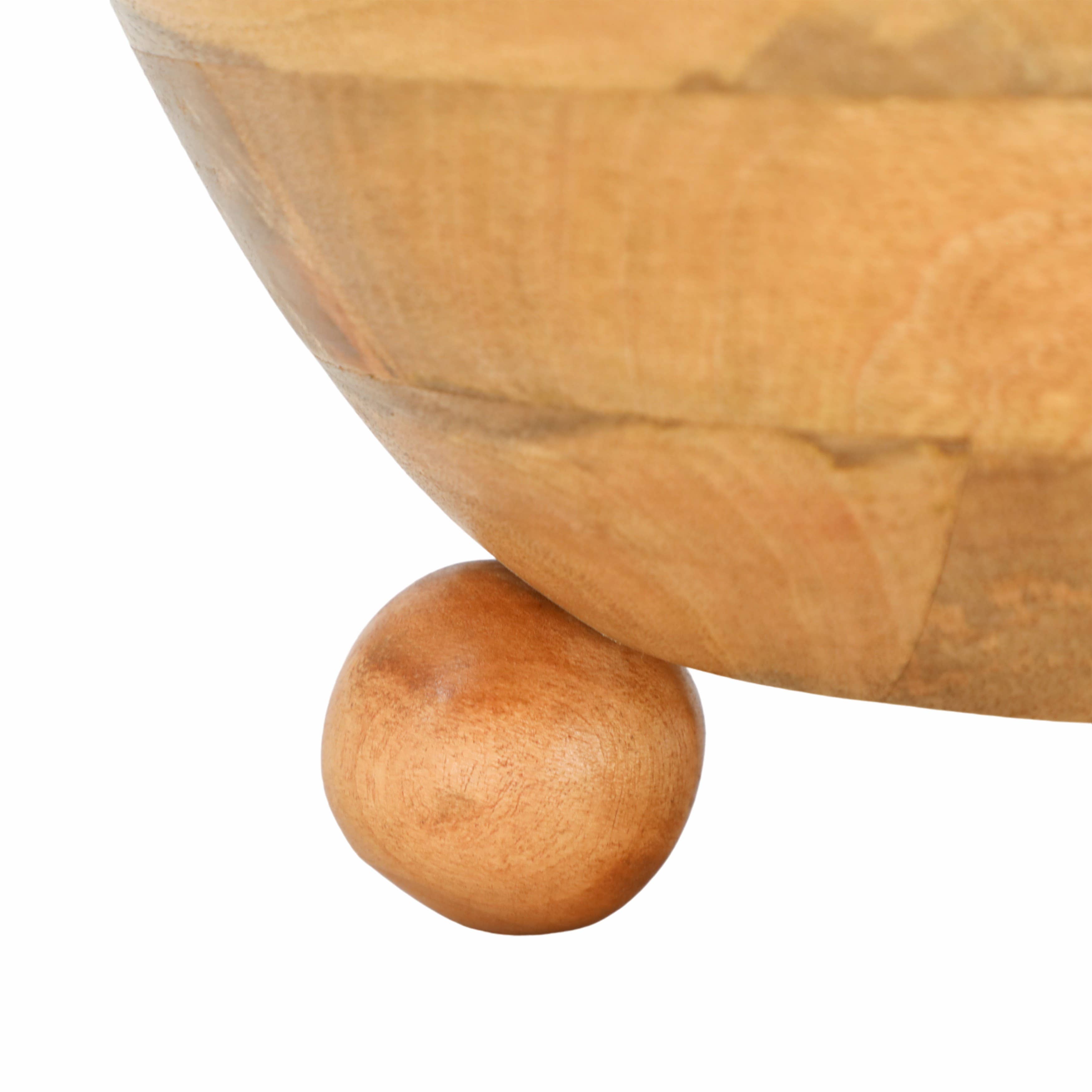 Mango Wood Bowl with Rounded Feet, 12"