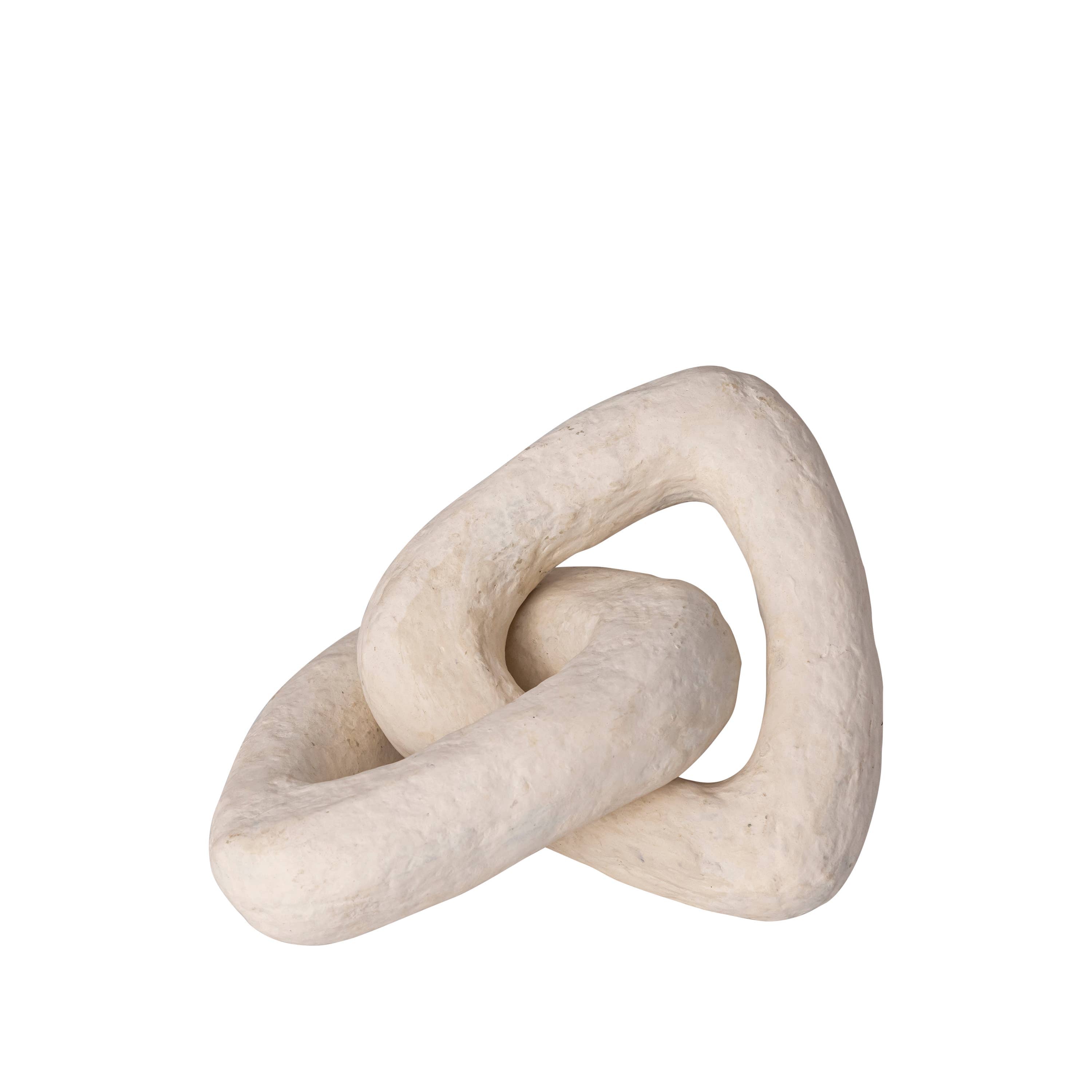 Paper Mache Chain Dia 6" & H 3": Off-white