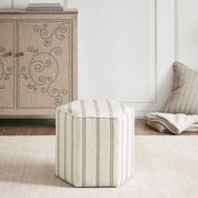 Hexagonal Striped Round Ottoman
