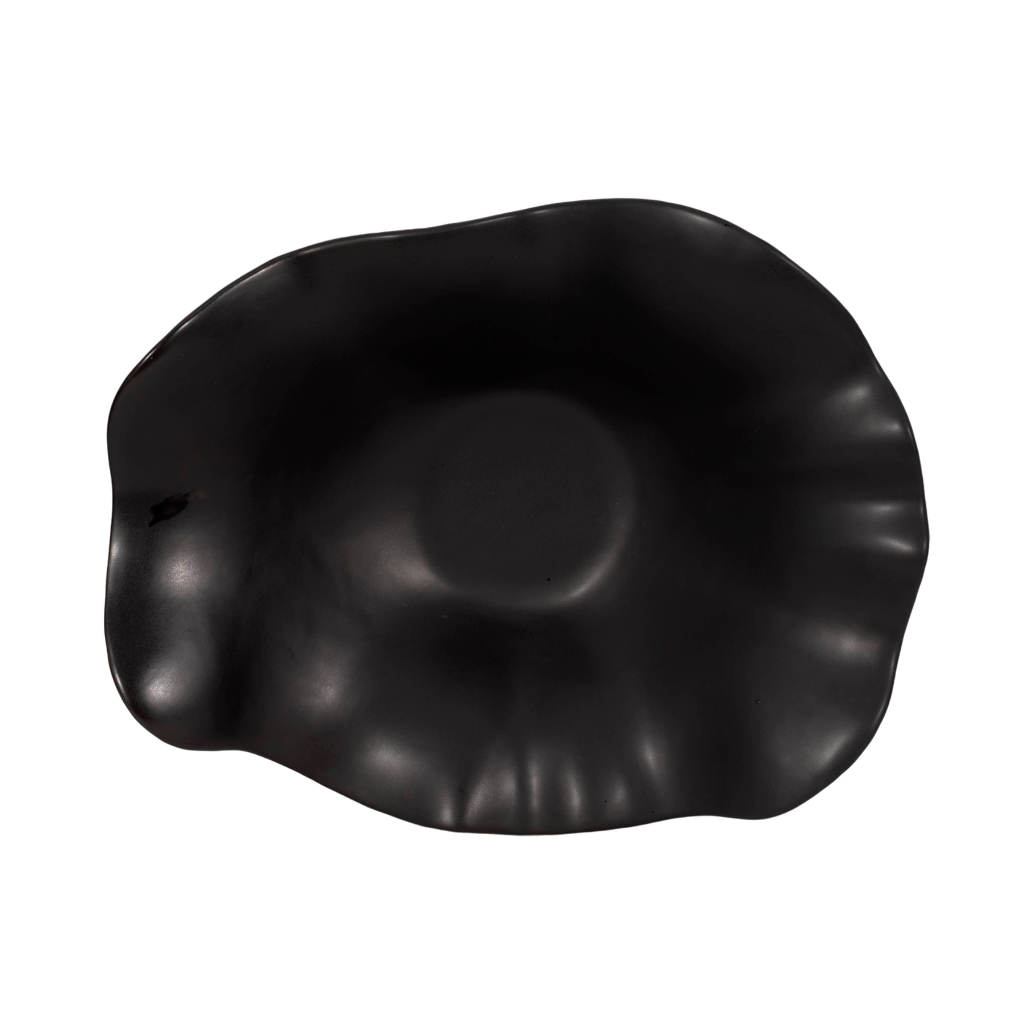 Katelyn Black Ruffled Edge Bowl, 18 in.
