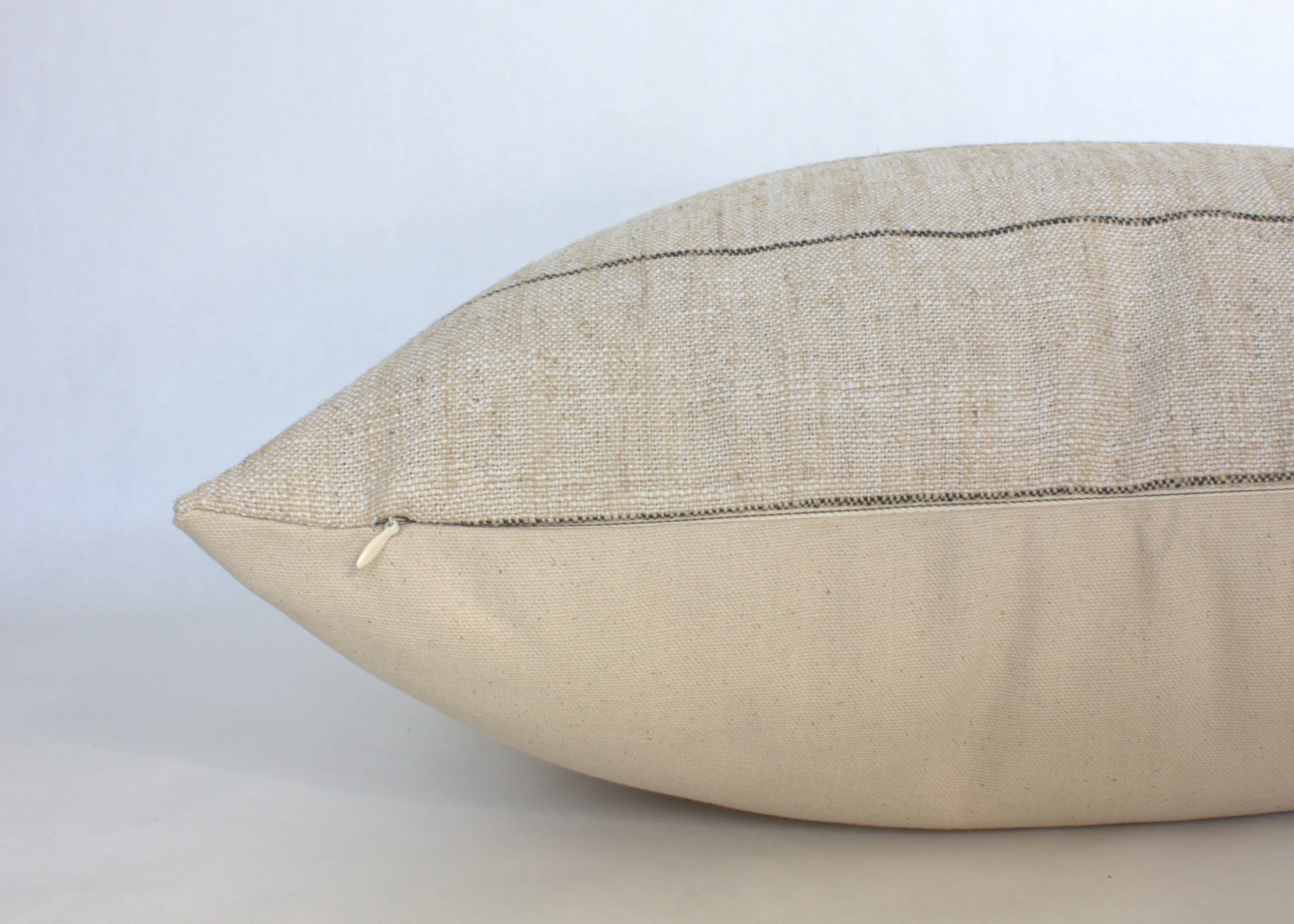 Neutral Striped Pillow Cover, Natural Throw Pillow | Evans: 12x20