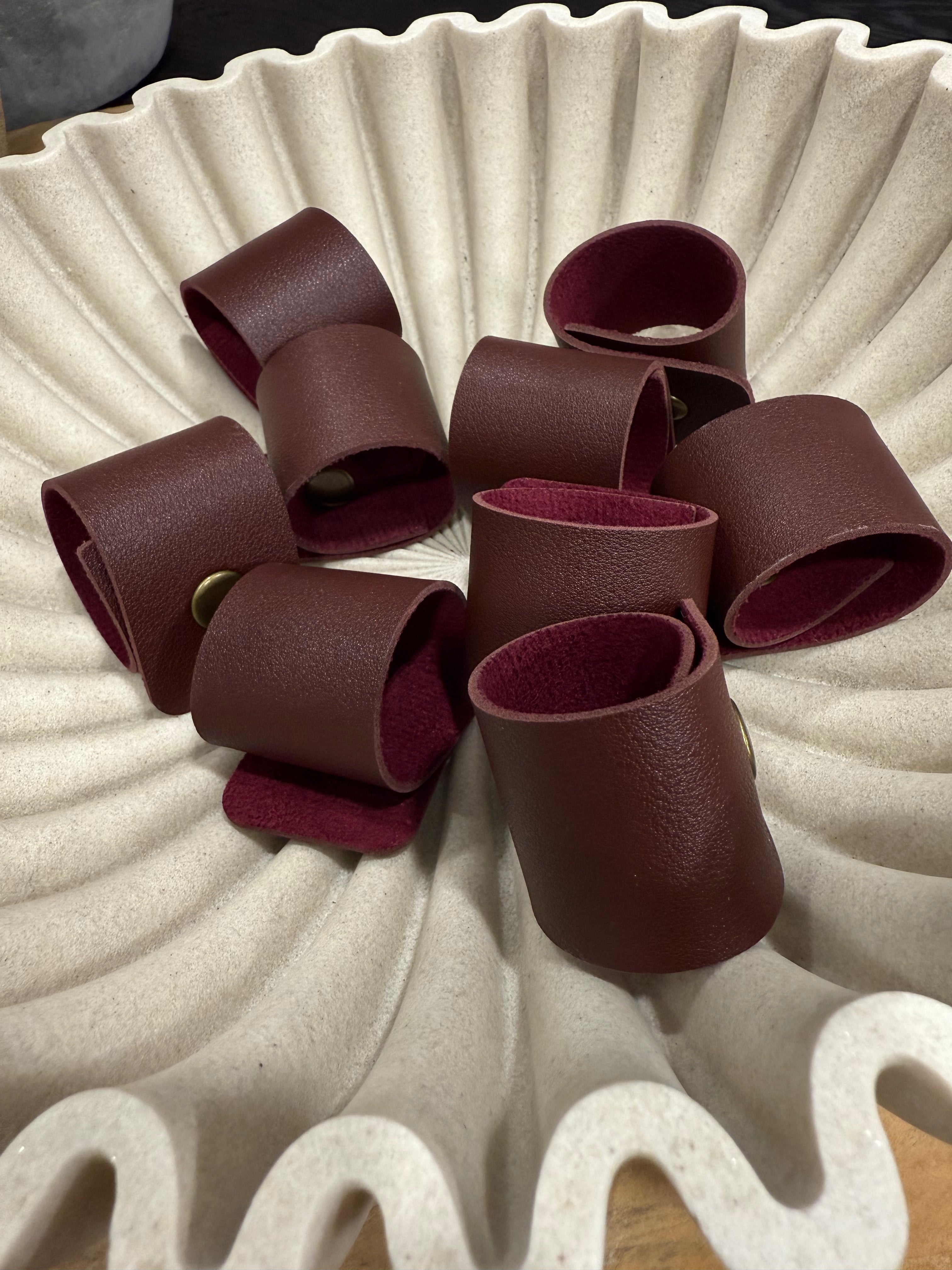 Reversible Leather Napkin Rings