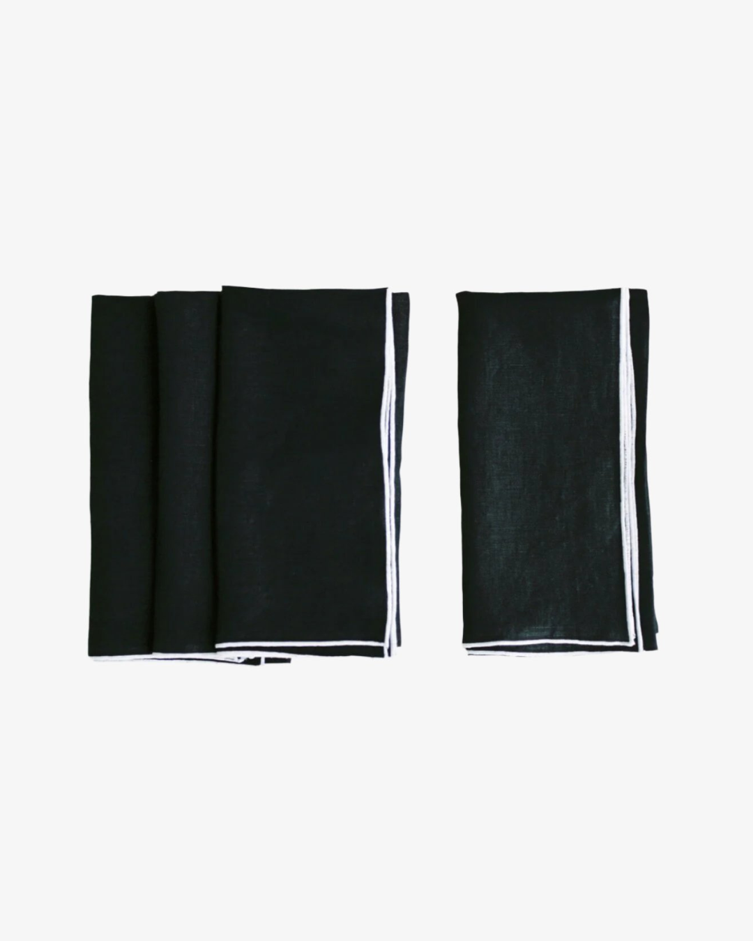 ""Stone Washed Linen Napkins  Cathedral + Black Trim
