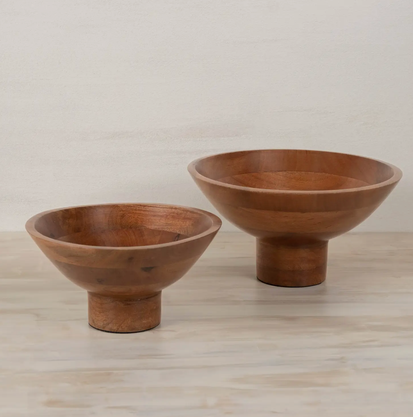 Large Mango Wood Footed Bowl
