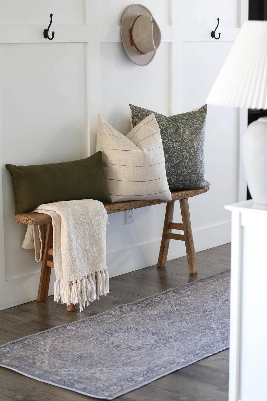 Neutral Striped Pillow Cover, Natural Throw Pillow | Evans: 22x22