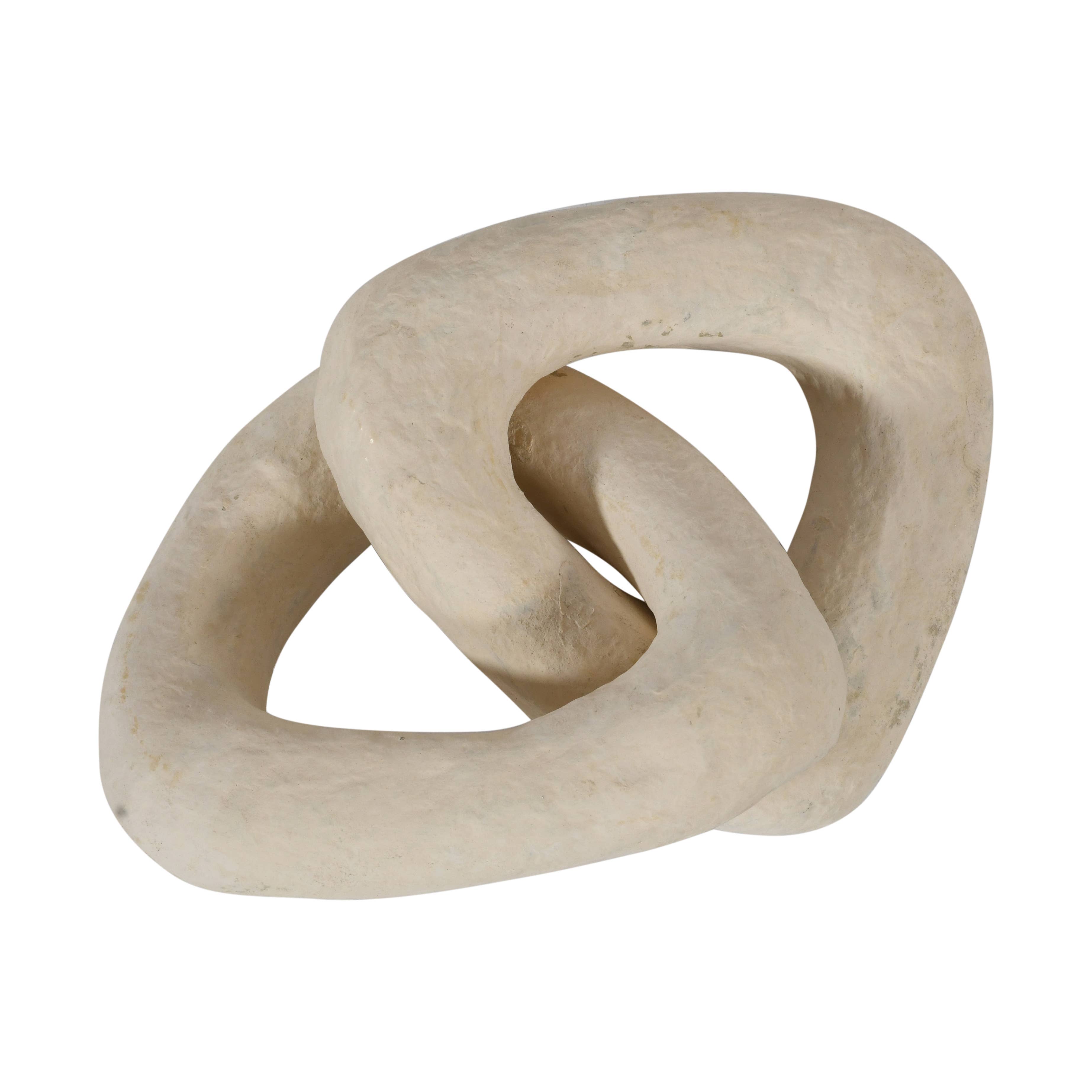 Paper Mache Chain Dia 6" & H 3": Off-white